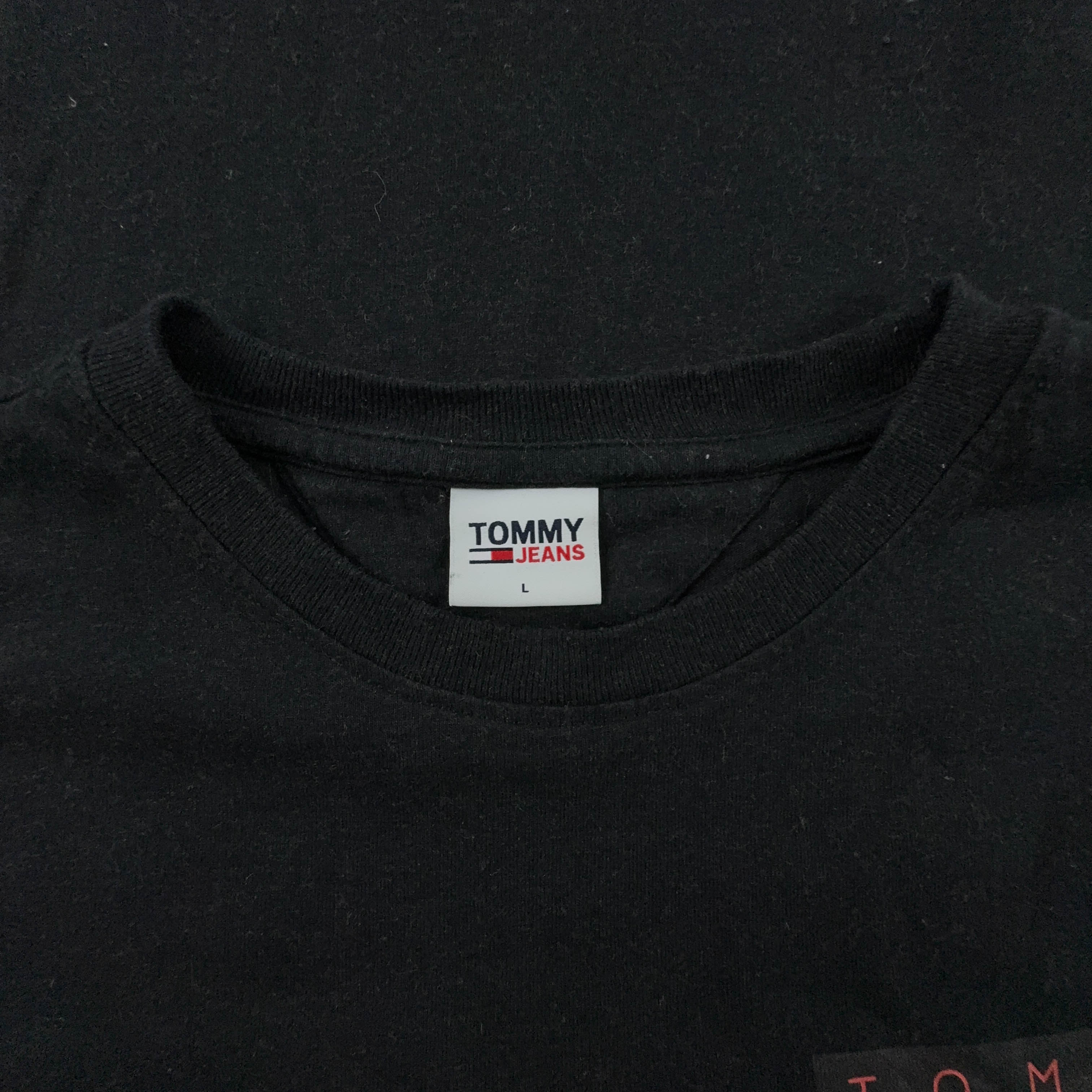 Tommy Hilfiger Black Crew Neck Print T-Shirt - Men's Size L/XL