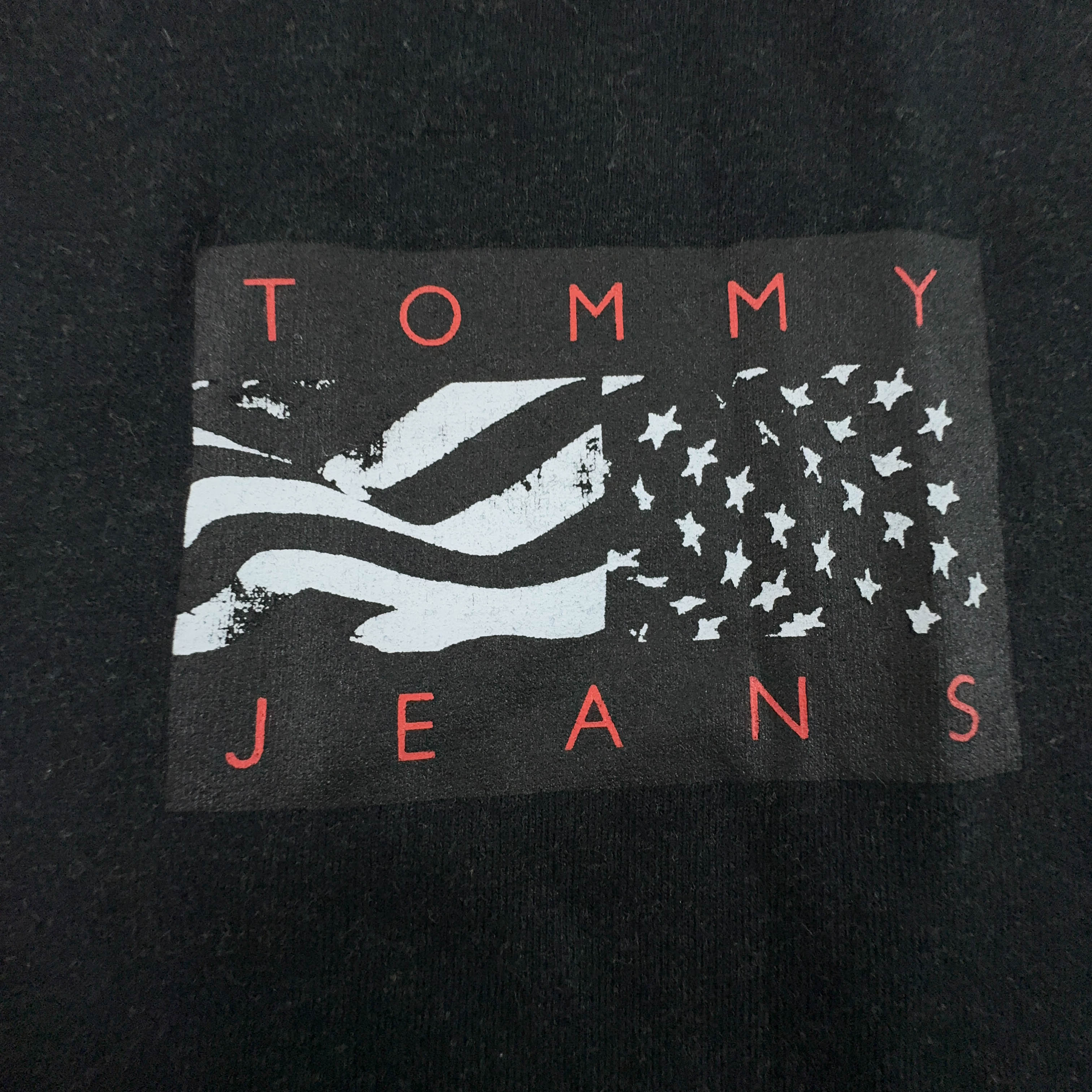 Tommy Hilfiger Black Crew Neck Print T-Shirt - Men's Size L/XL