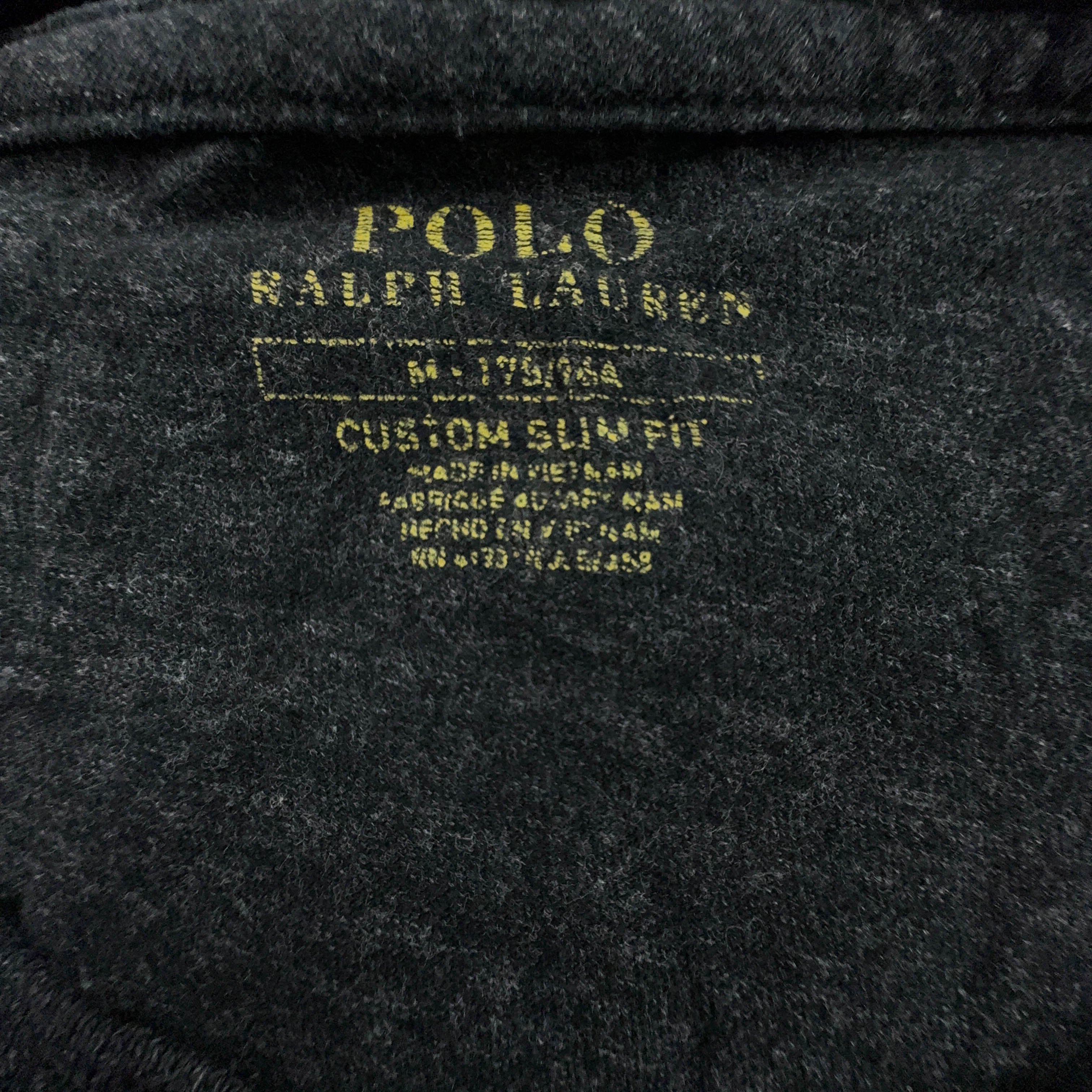 Ralph Lauren Dark Gray Solid Crew Neck Custom Slim Fit T-Shirt - Size M