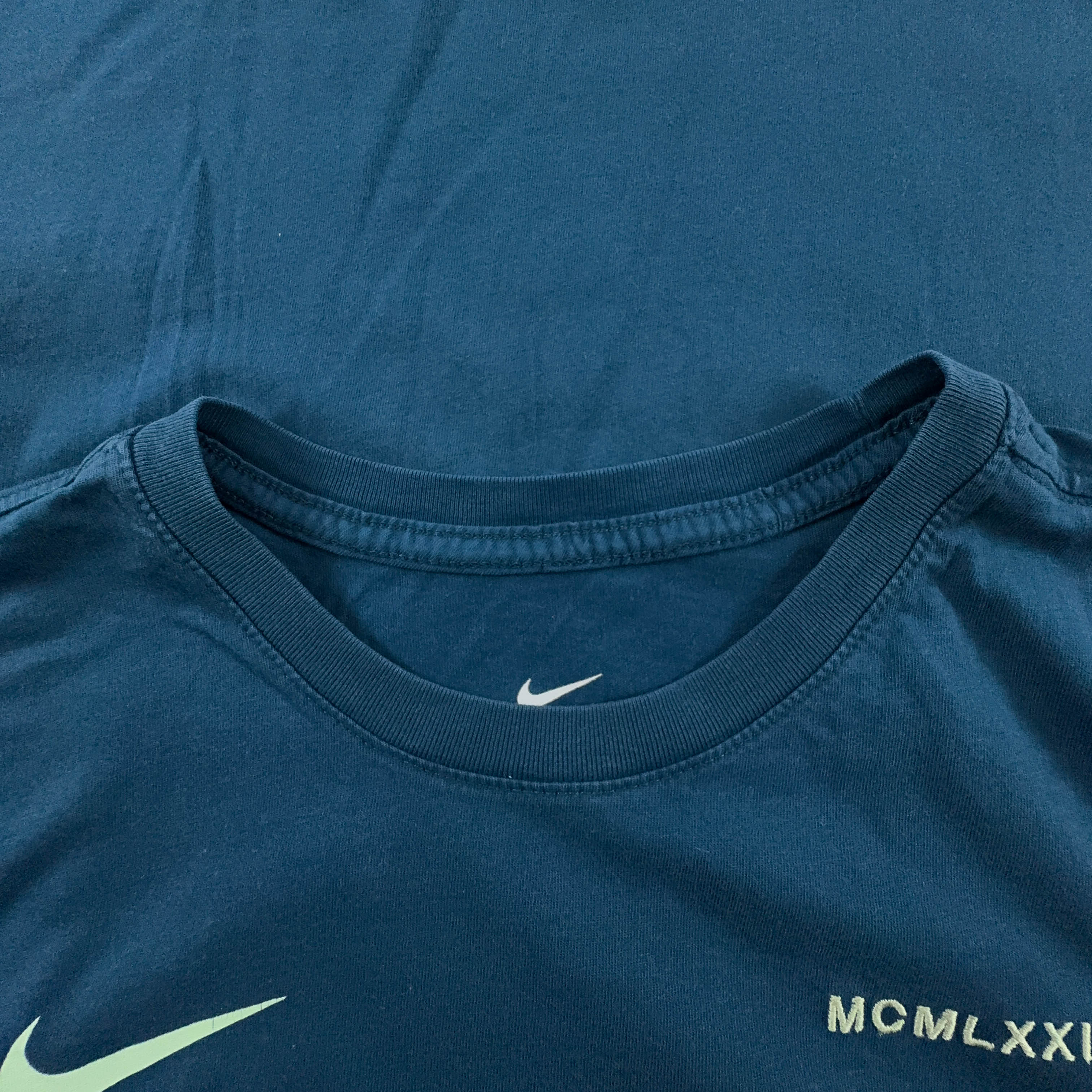 Nike Blue Crew Neck Printed T-Shirt - Men's Size M