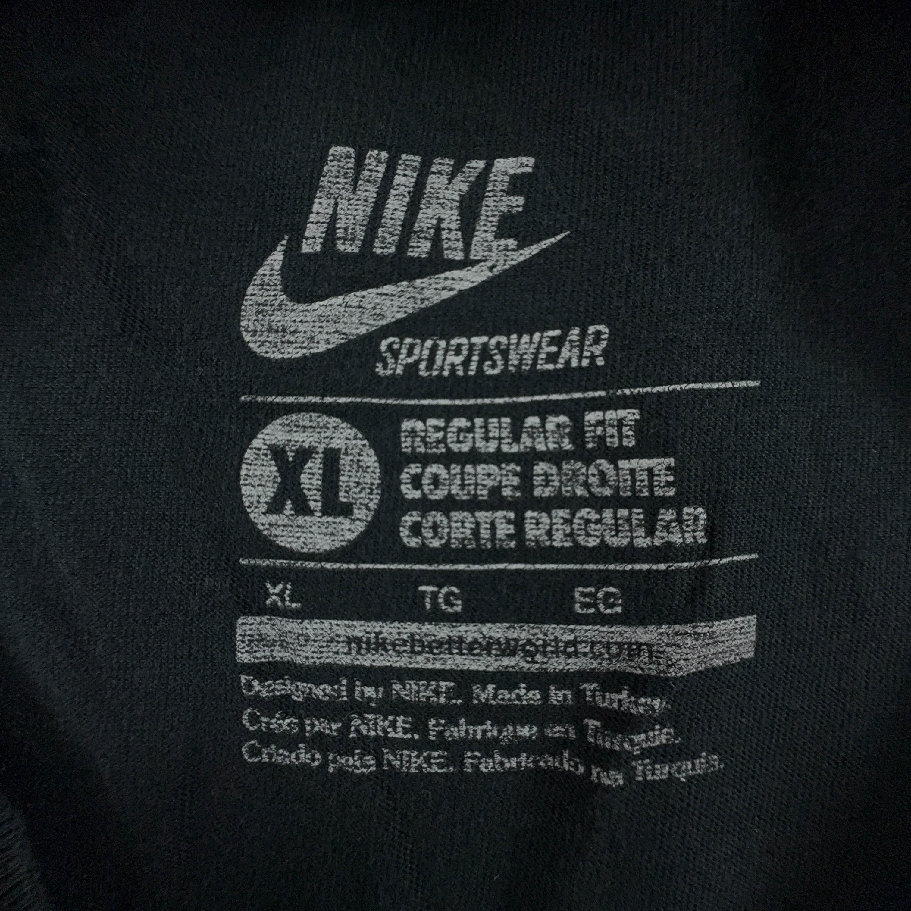 Nike Black Crew Neck Printed T-Shirt - Men's Size XL