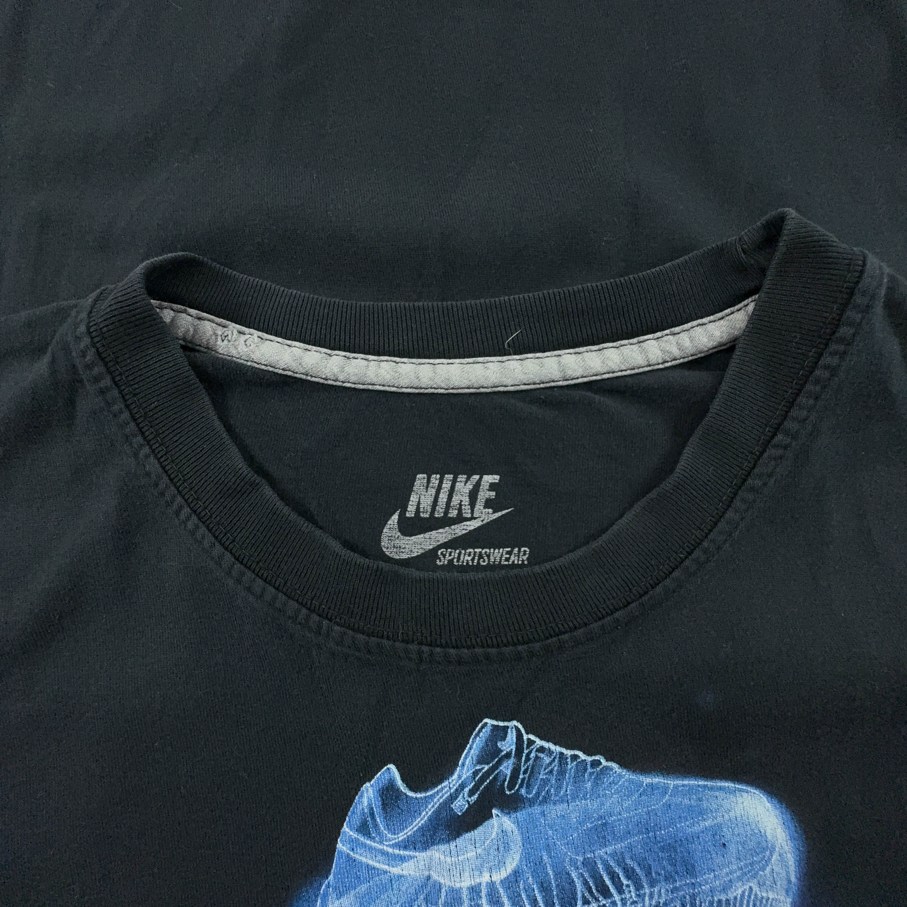 Nike Black Crew Neck Printed T-Shirt - Men's Size XL