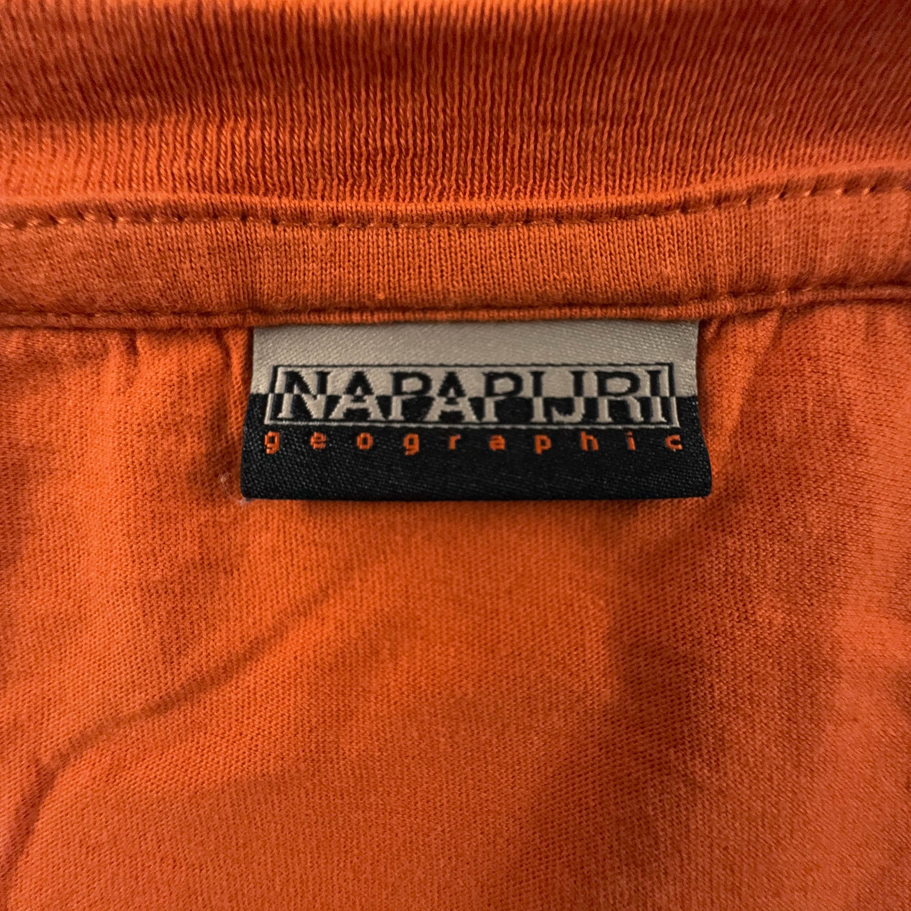 Napapijri Orange Crew Neck T-Shirt - Men's Size XL