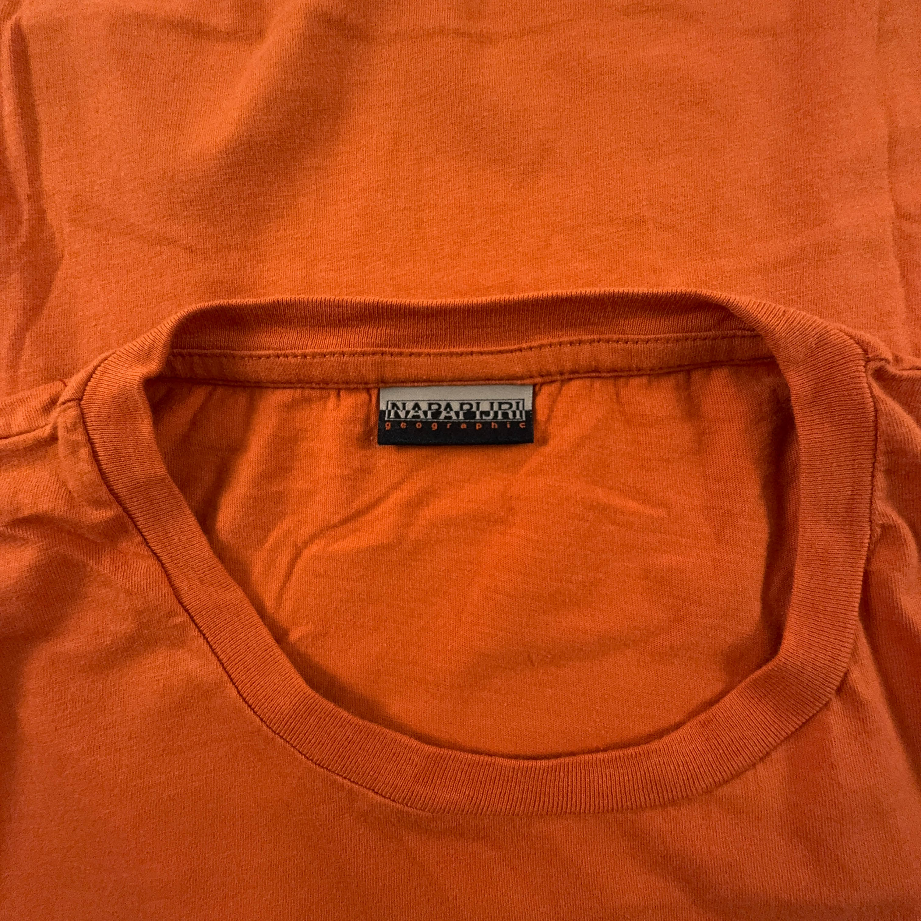 Napapijri Orange Crew Neck T-Shirt - Men's Size XL