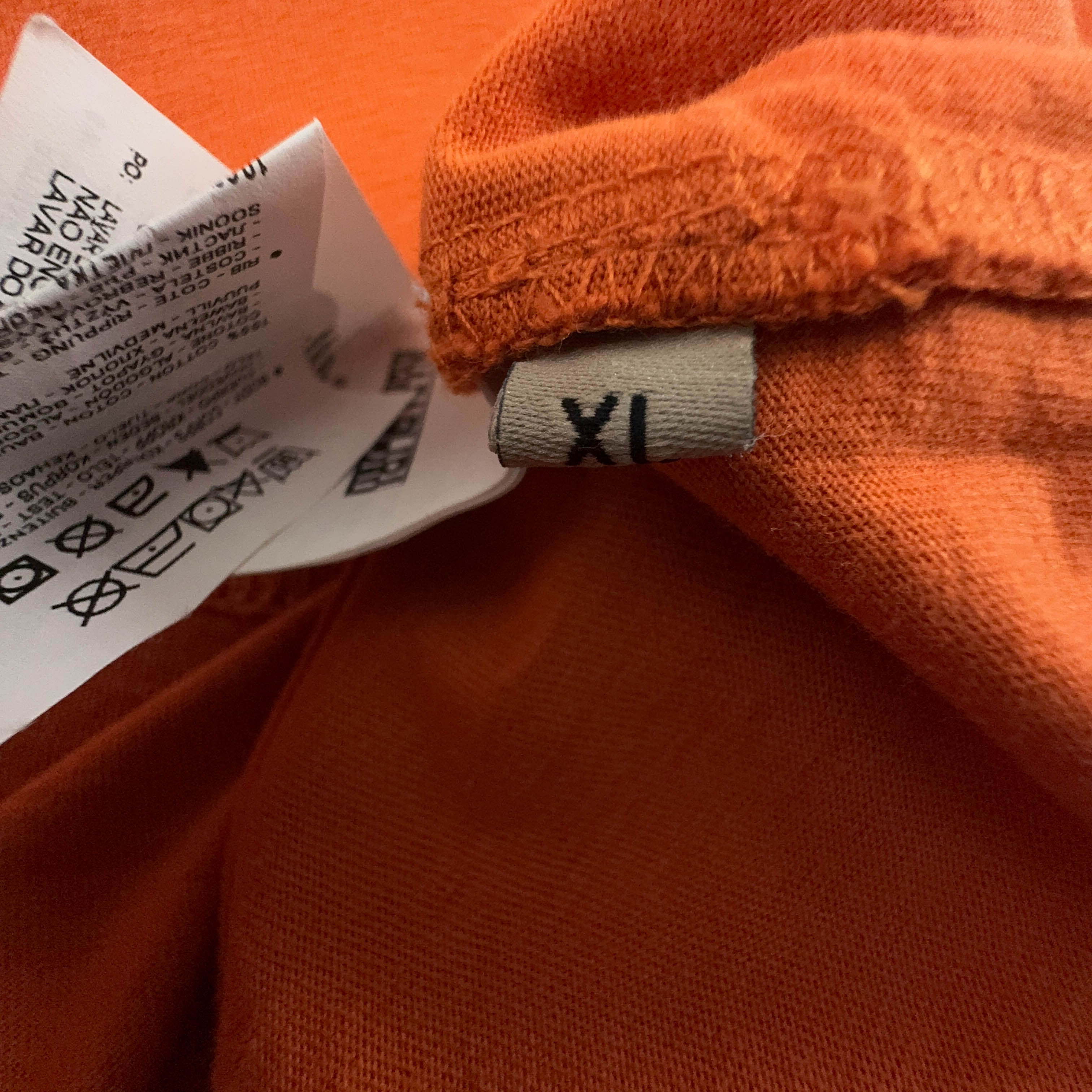 Napapijri Orange Crew Neck T-Shirt - Men's Size XL