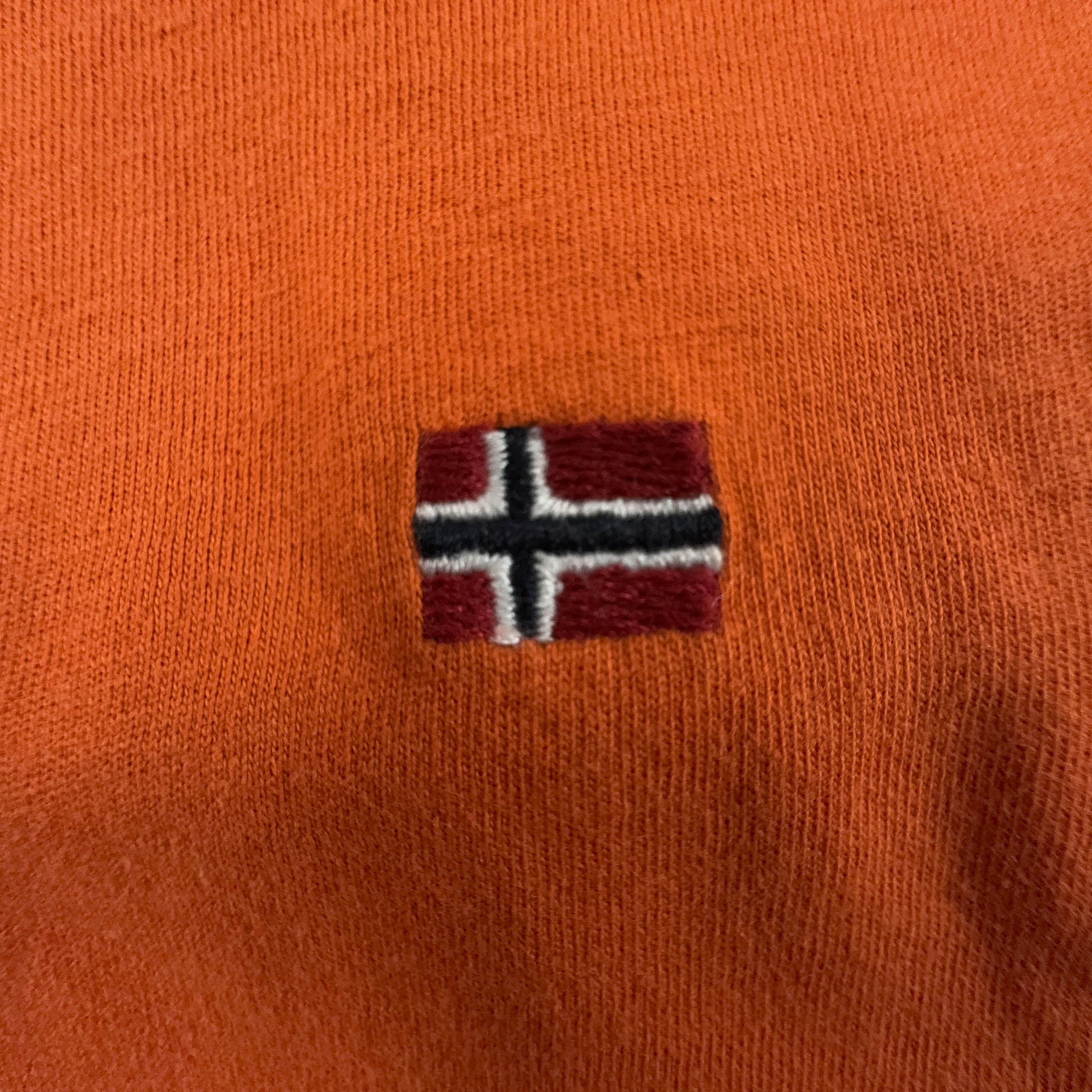 Napapijri Orange Crew Neck T-Shirt - Men's Size XL