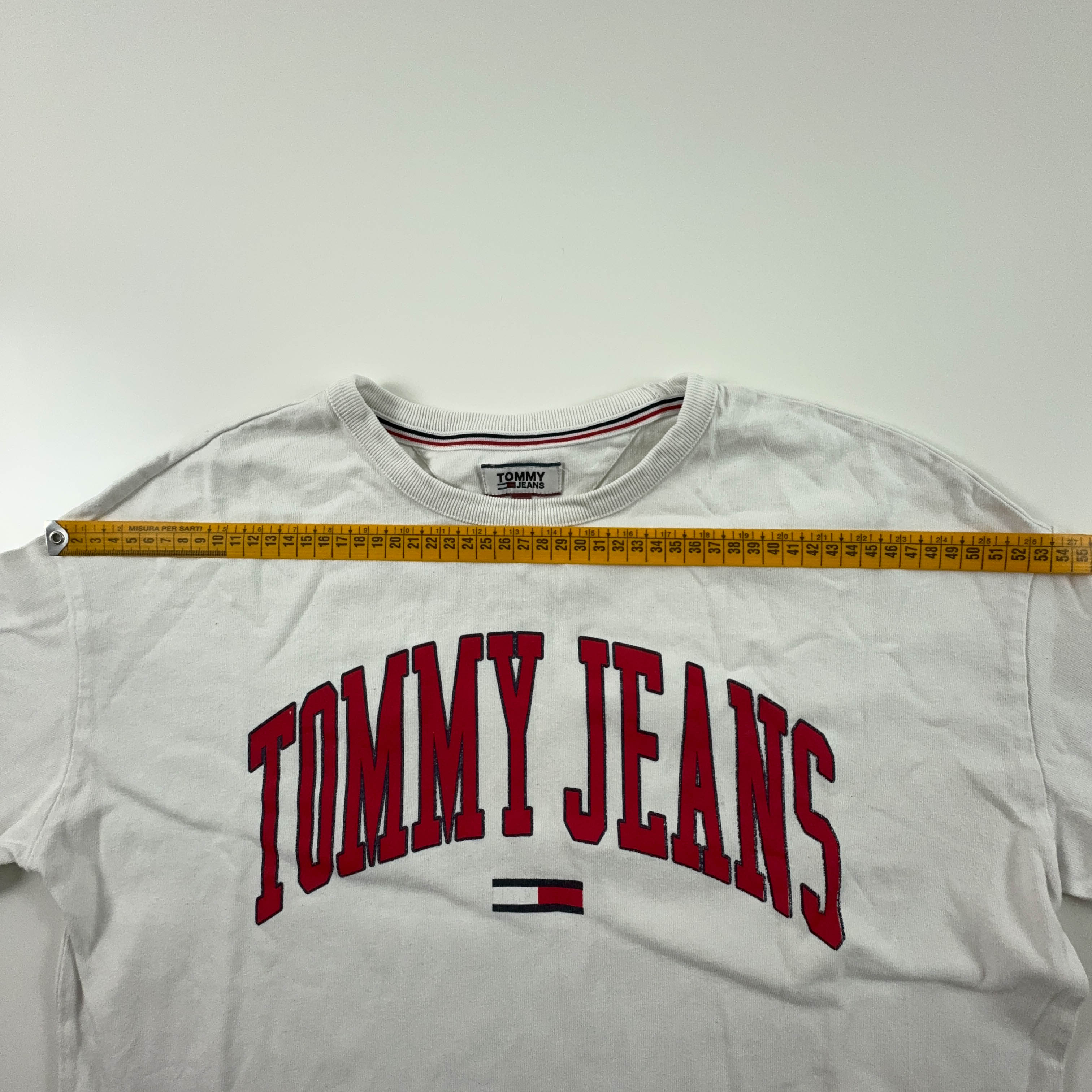 Tommy Hilfiger White Crew Neck Logo Print T-Shirt - Men's Size XS/S