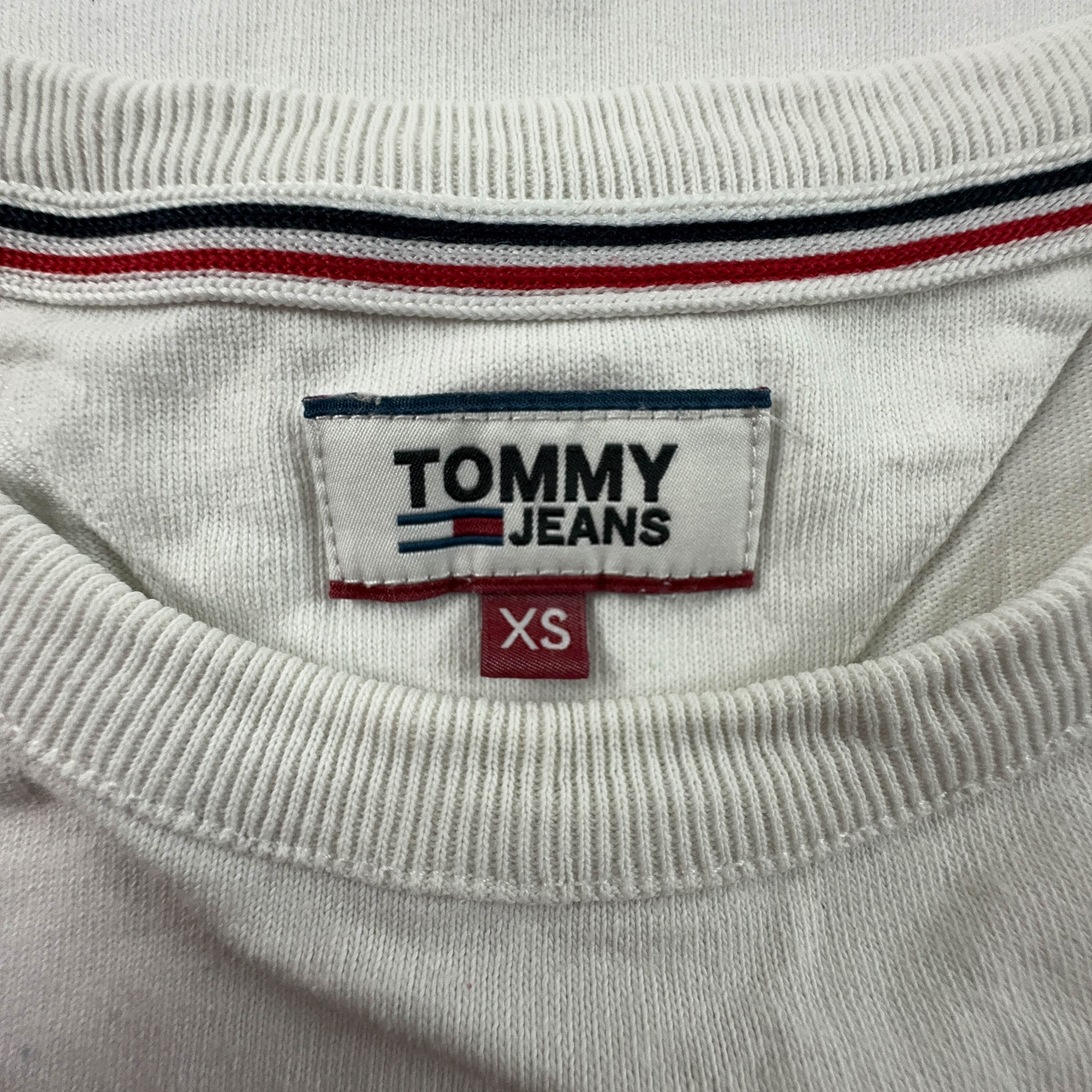 Tommy Hilfiger White Crew Neck Logo Print T-Shirt - Men's Size XS/S