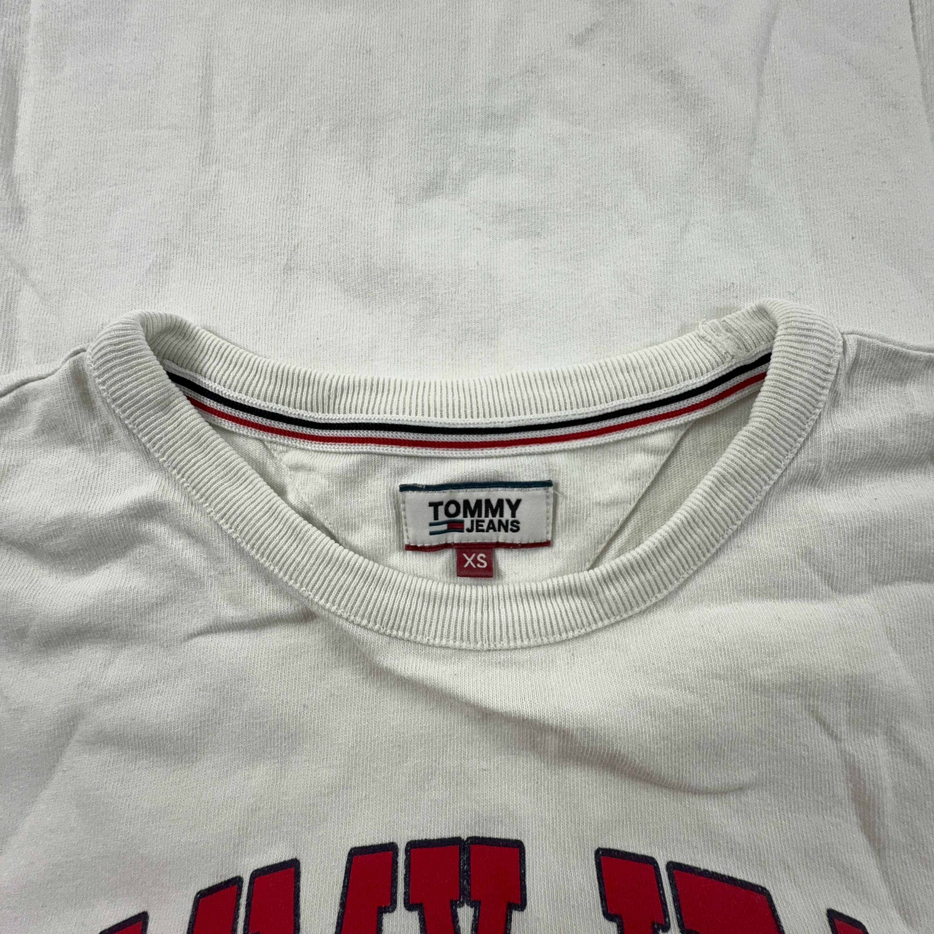 Tommy Hilfiger White Crew Neck Logo Print T-Shirt - Men's Size XS/S