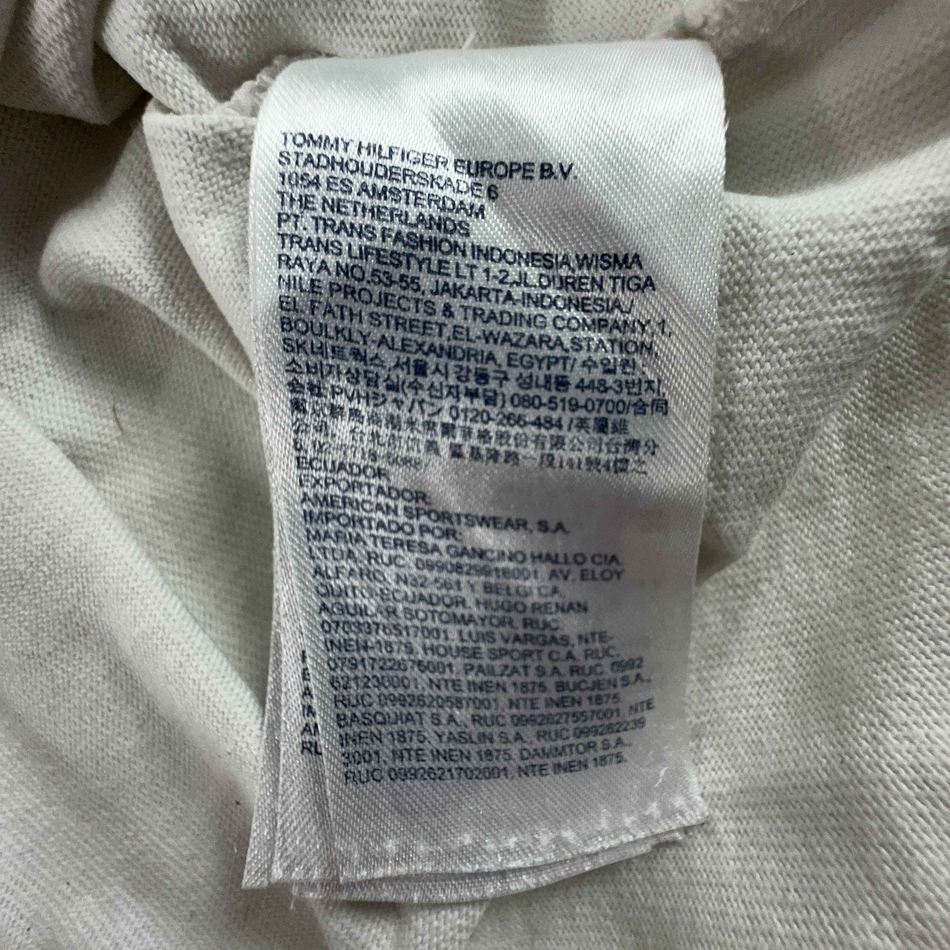 Tommy Hilfiger White Crew Neck Logo Print T-Shirt - Men's Size XS/S