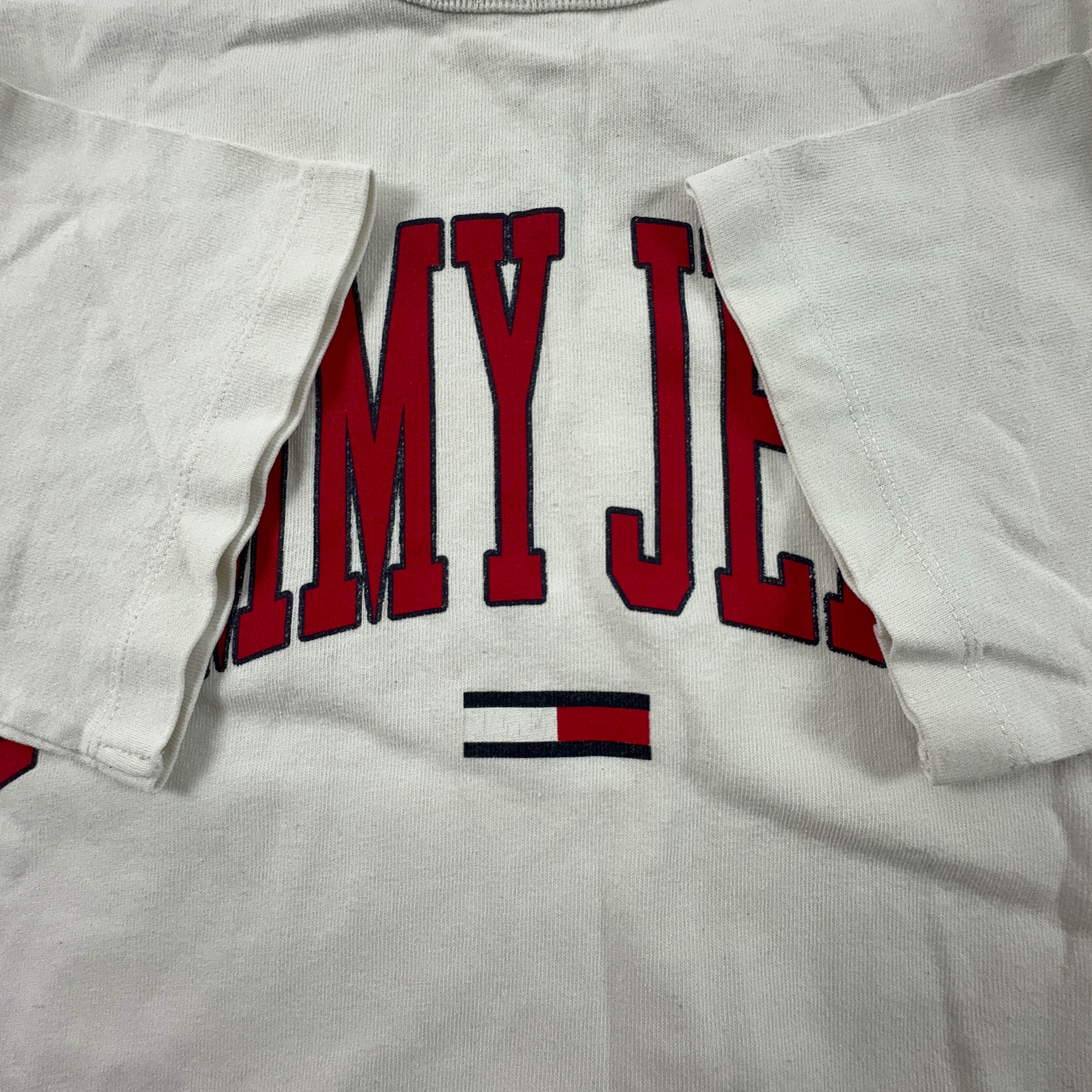 Tommy Hilfiger White Crew Neck Logo Print T-Shirt - Men's Size XS/S