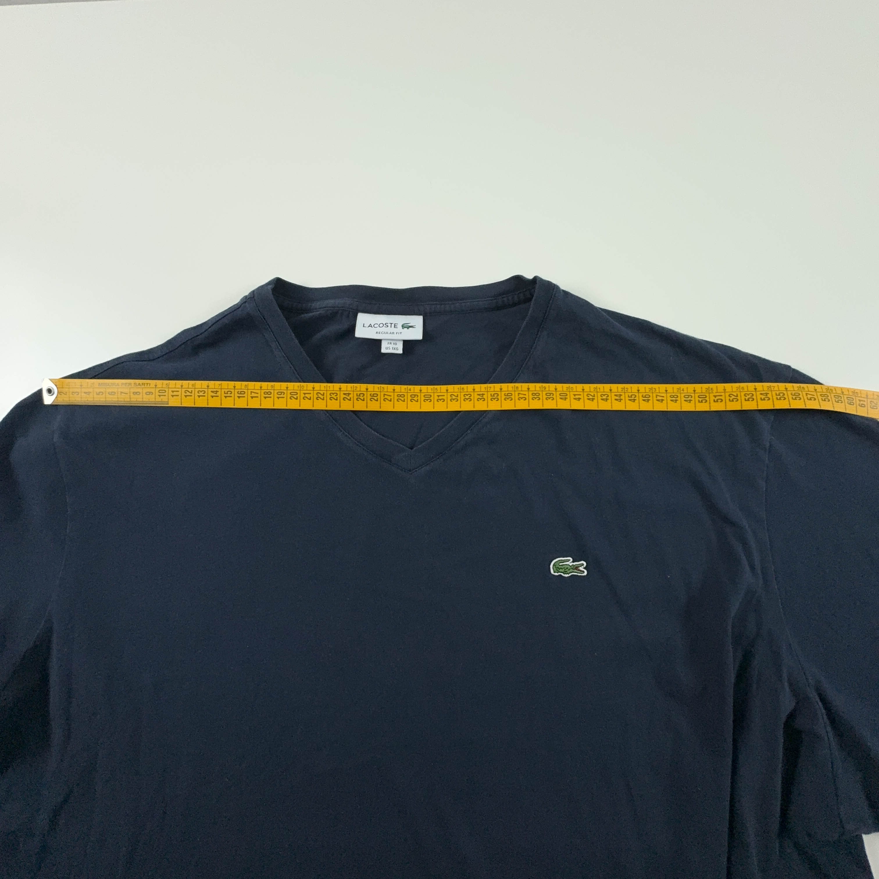 Lacoste Regular Fit Crew Neck Dark Blue T-Shirt - Men's Size 10