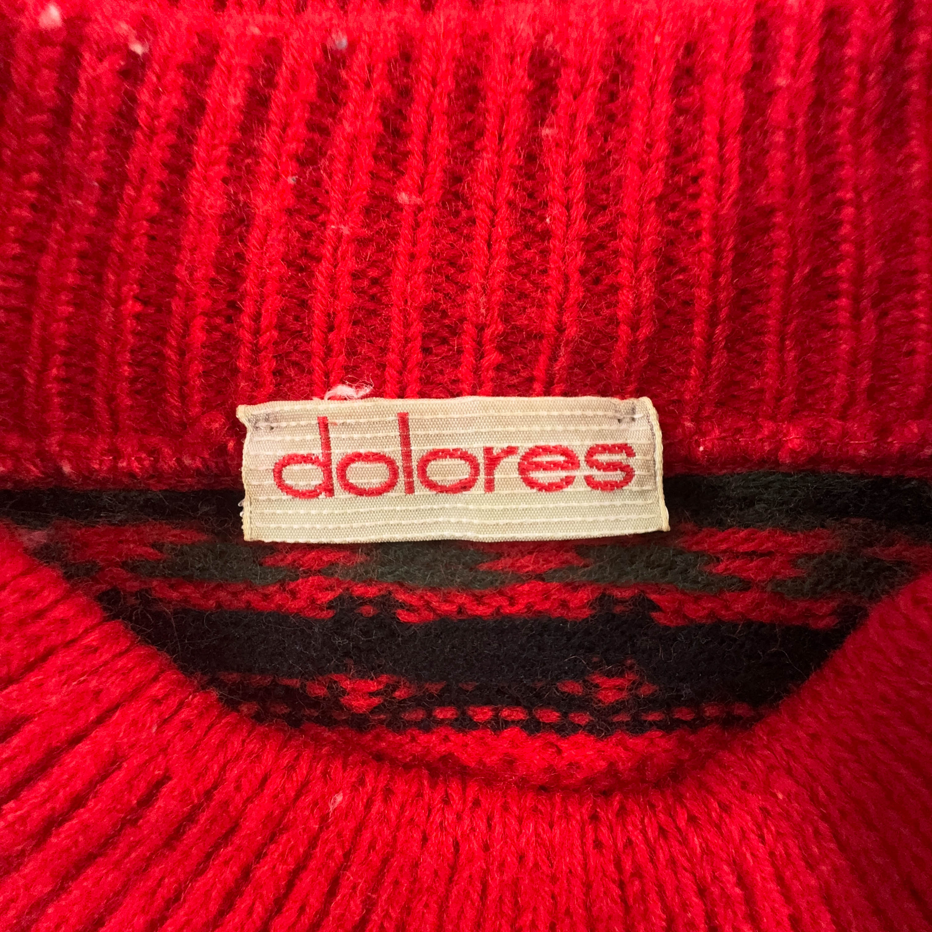 Vintage 50% wool red striped crew neck sweater - Size L men