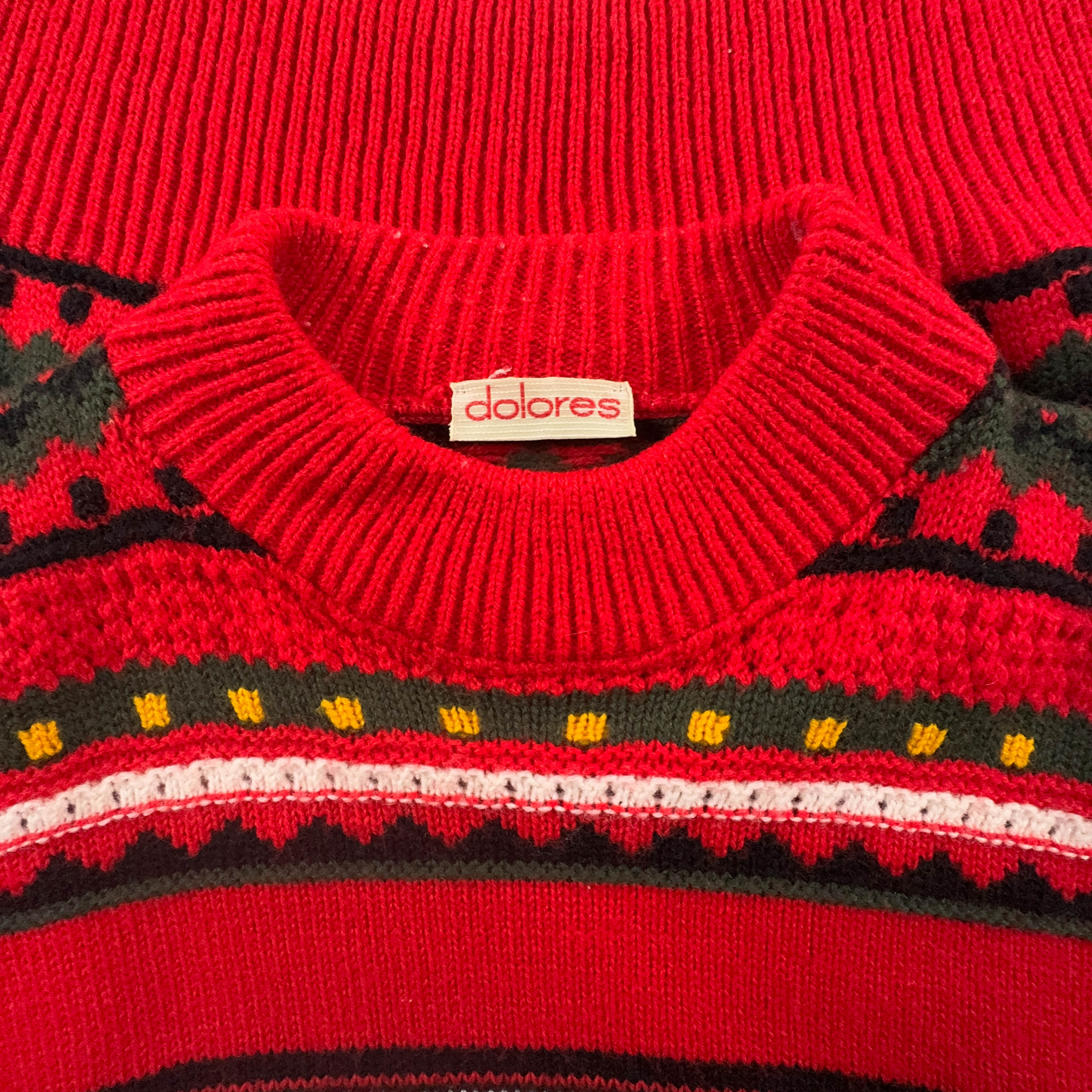 Vintage 50% wool red striped crew neck sweater - Size L men