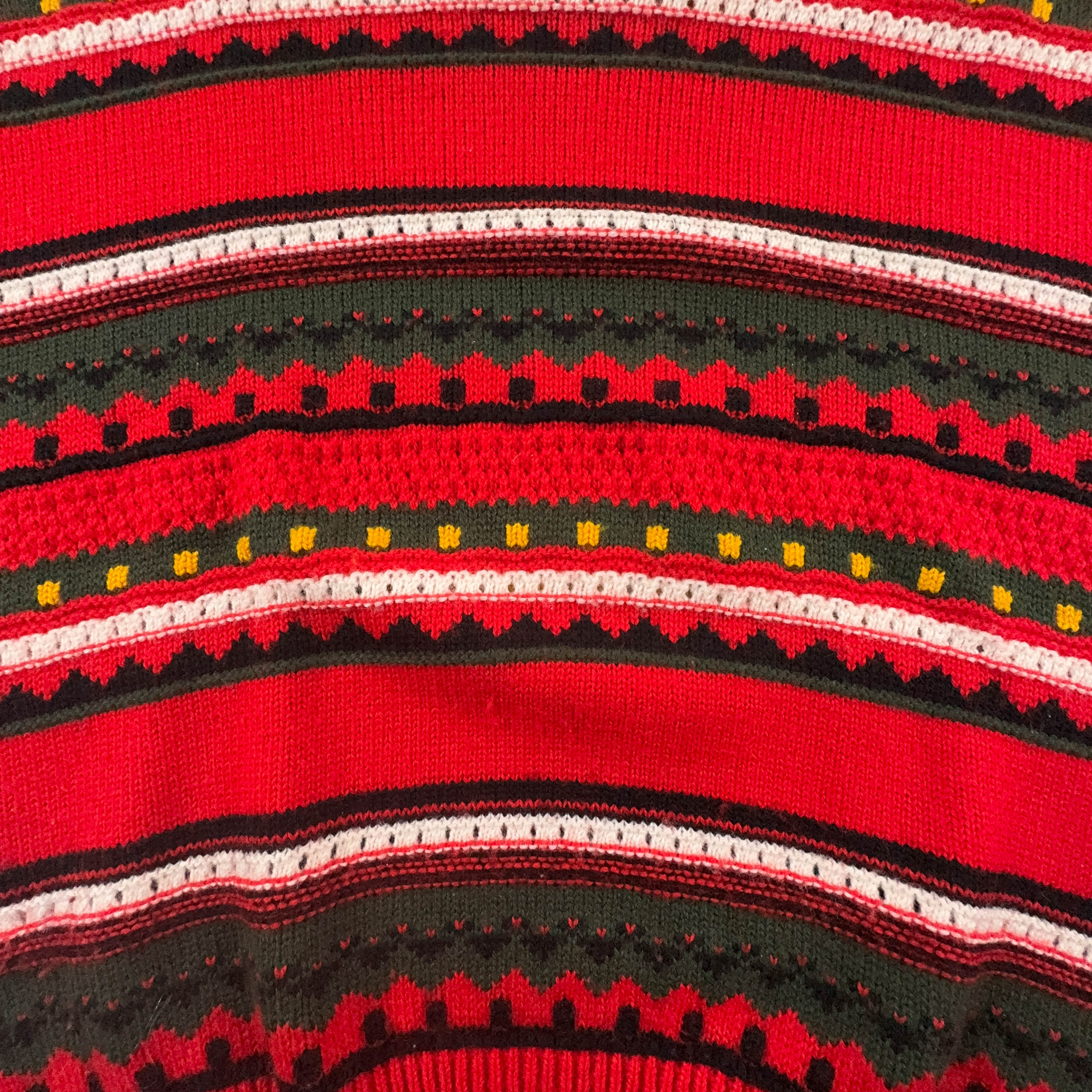 Vintage 50% wool red striped crew neck sweater - Size L men