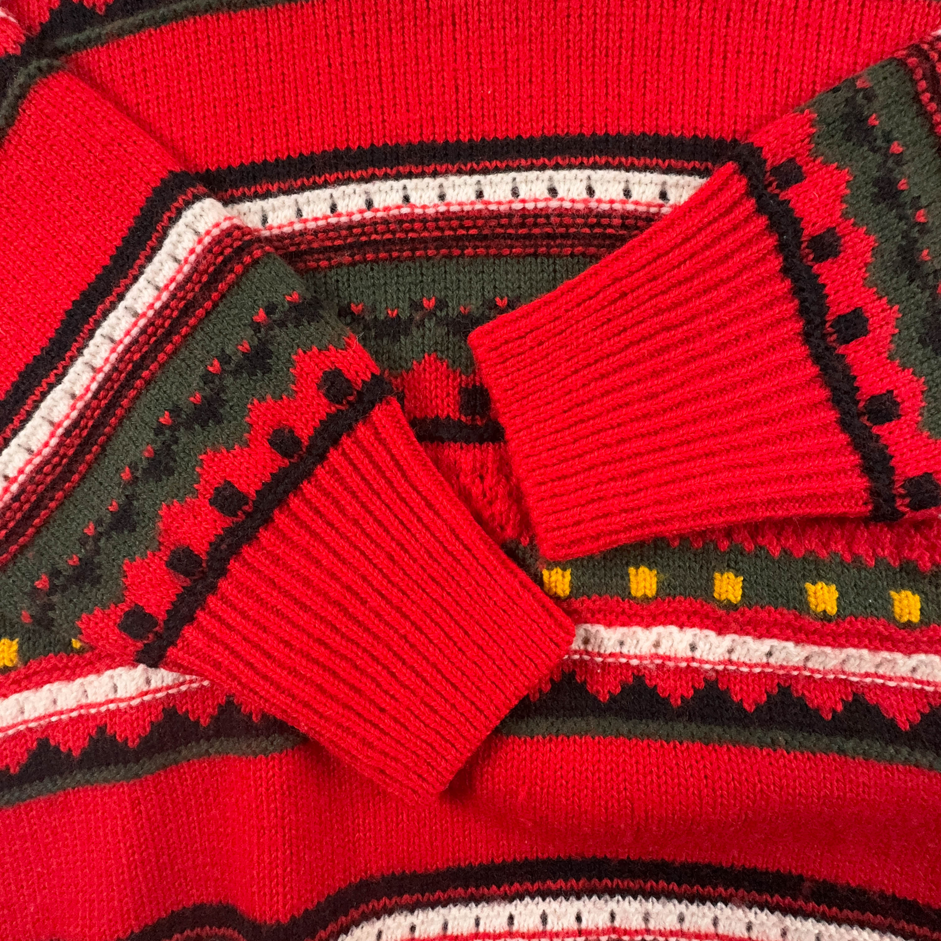 Vintage 50% wool red striped crew neck sweater - Size L men