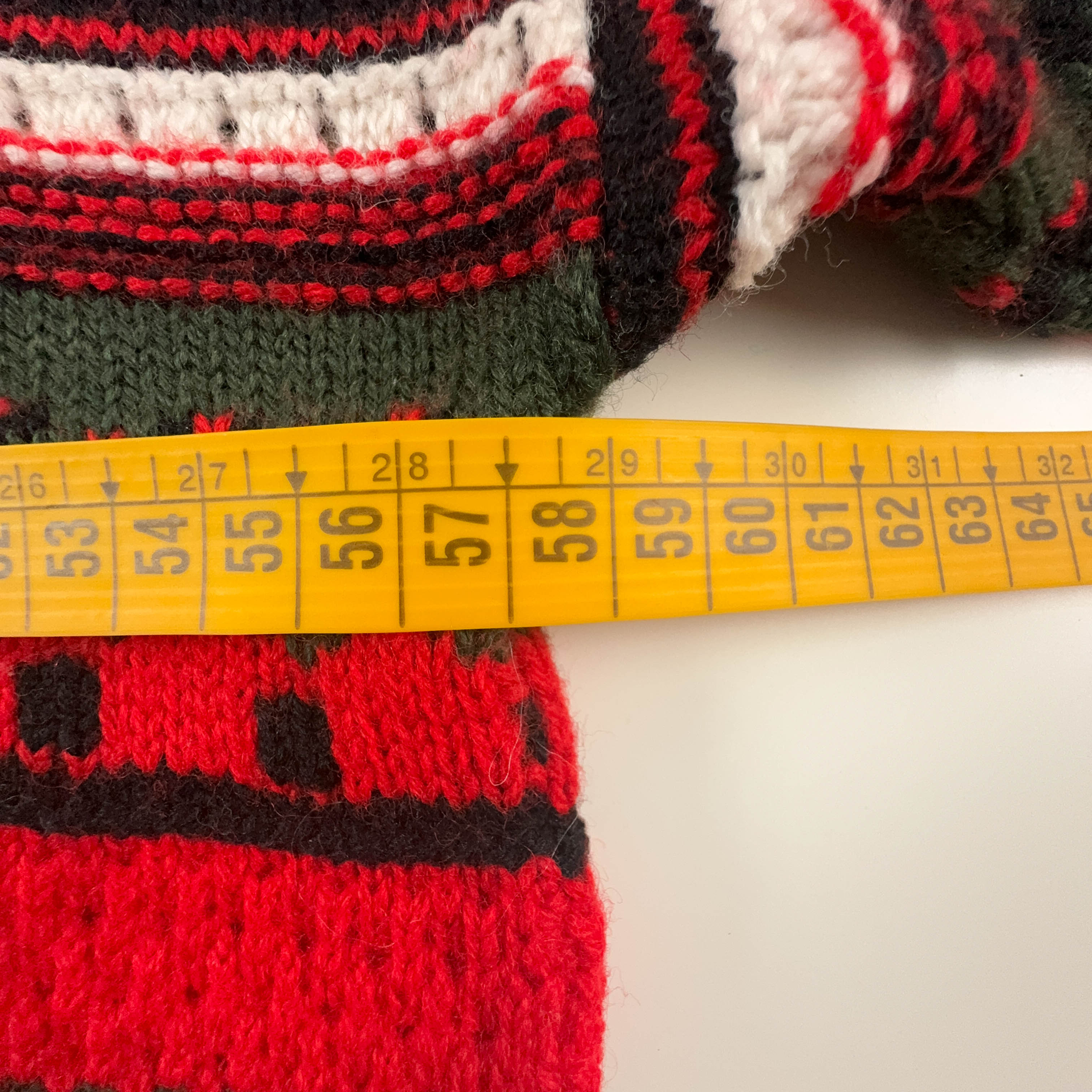 Vintage 50% wool red striped crew neck sweater - Size L men