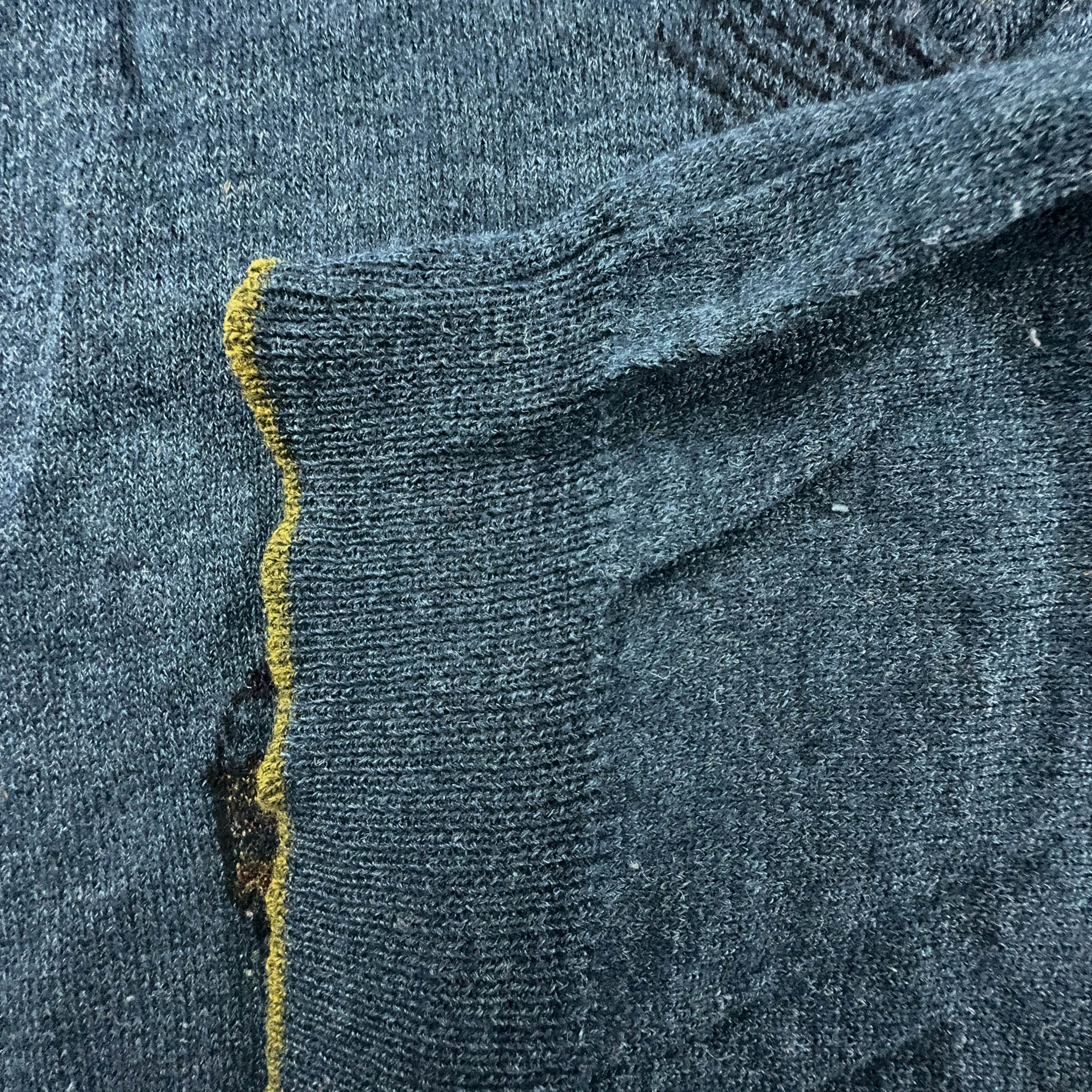 Vintage Blue V-Neck Design Sweater - Size 48 Men