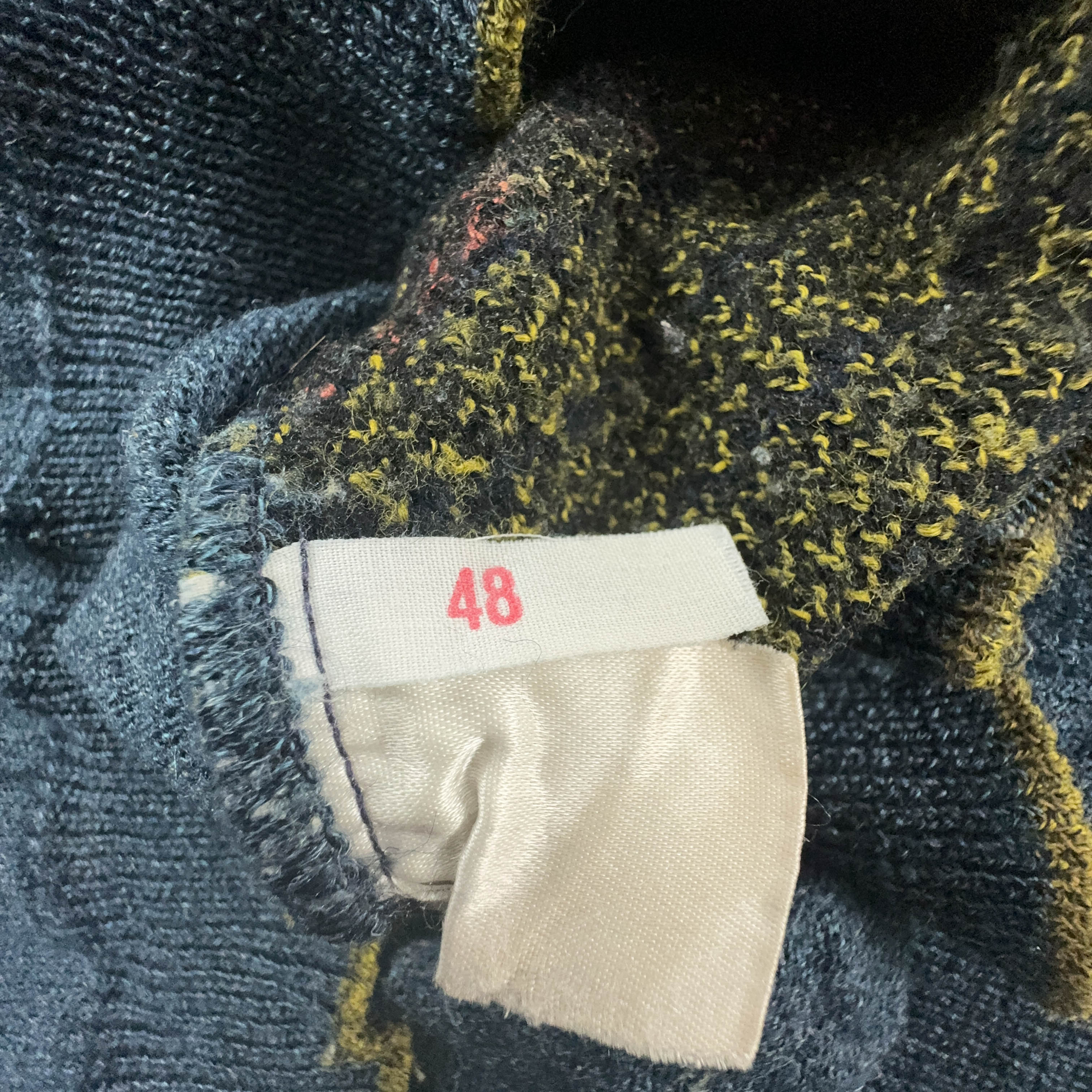 Vintage Blue V-Neck Design Sweater - Size 48 Men