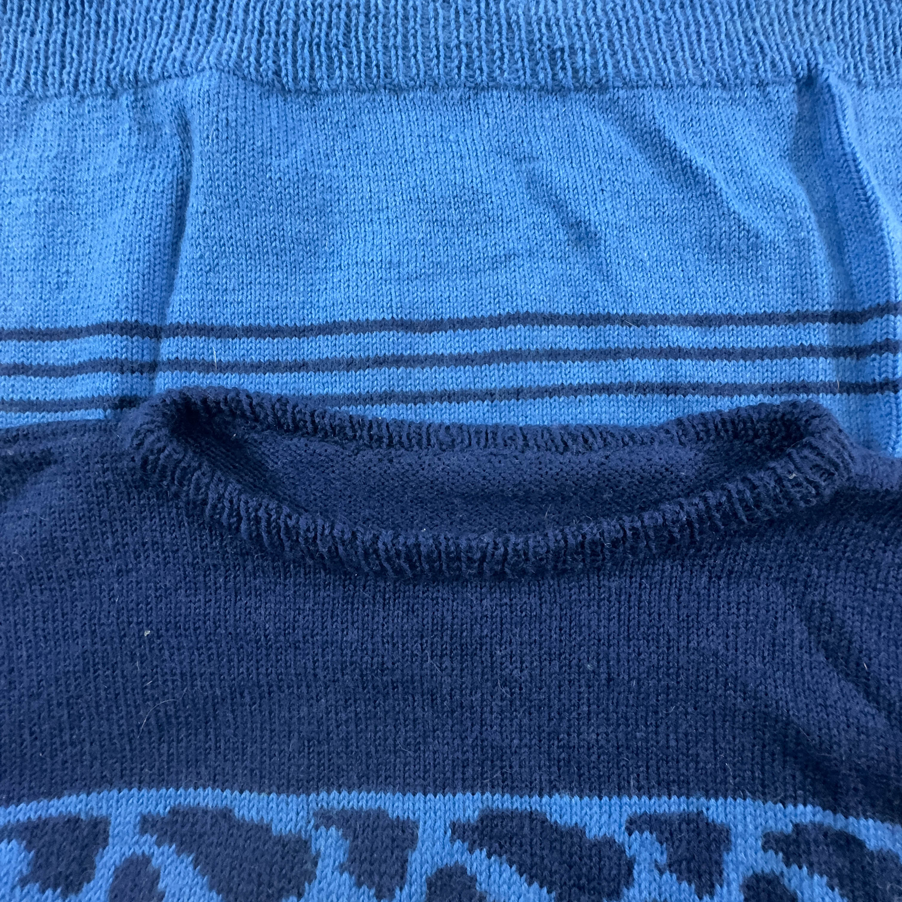 Light and dark blue Vintage crew neck wool blend sweater - Men's size M