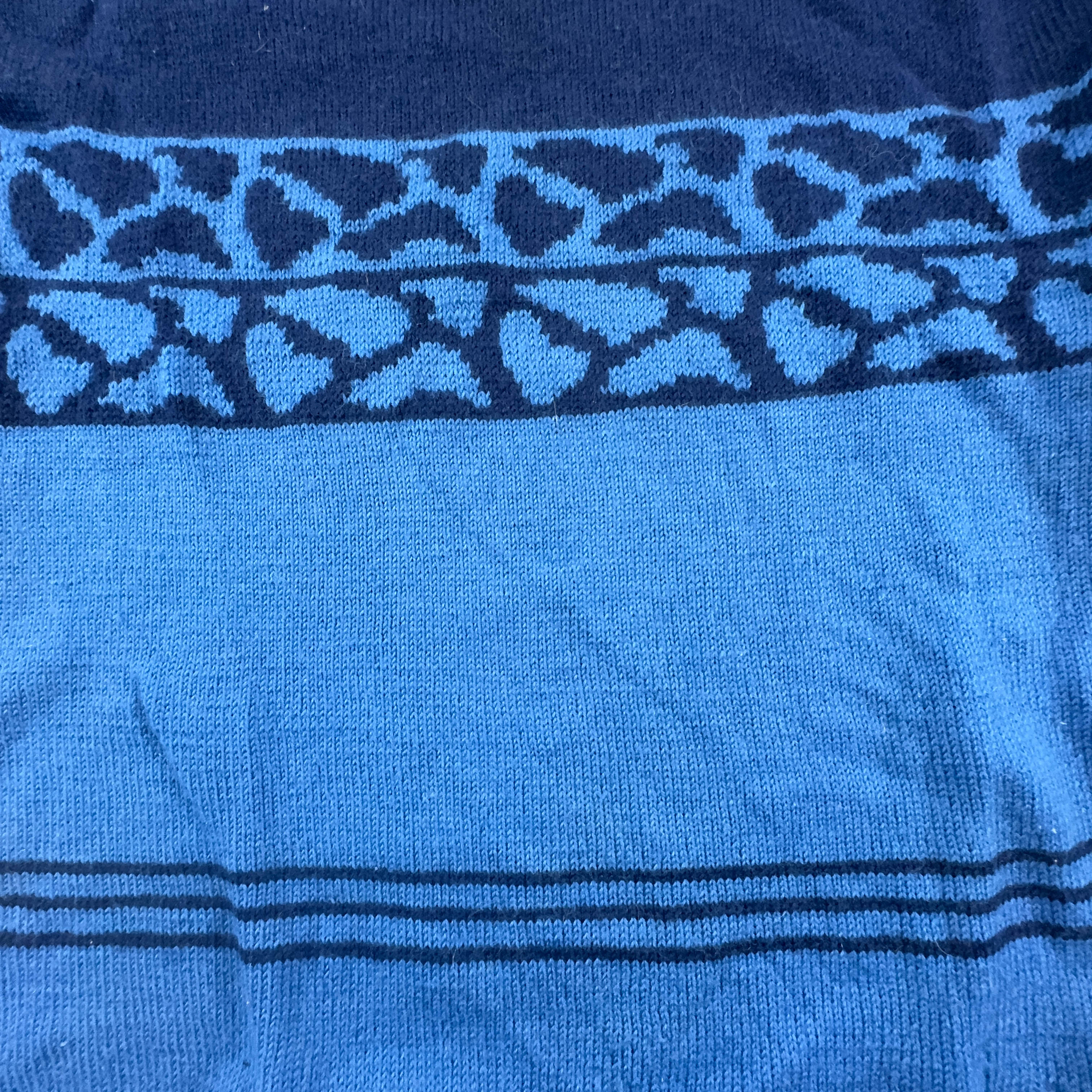 Light and dark blue Vintage crew neck wool blend sweater - Men's size M