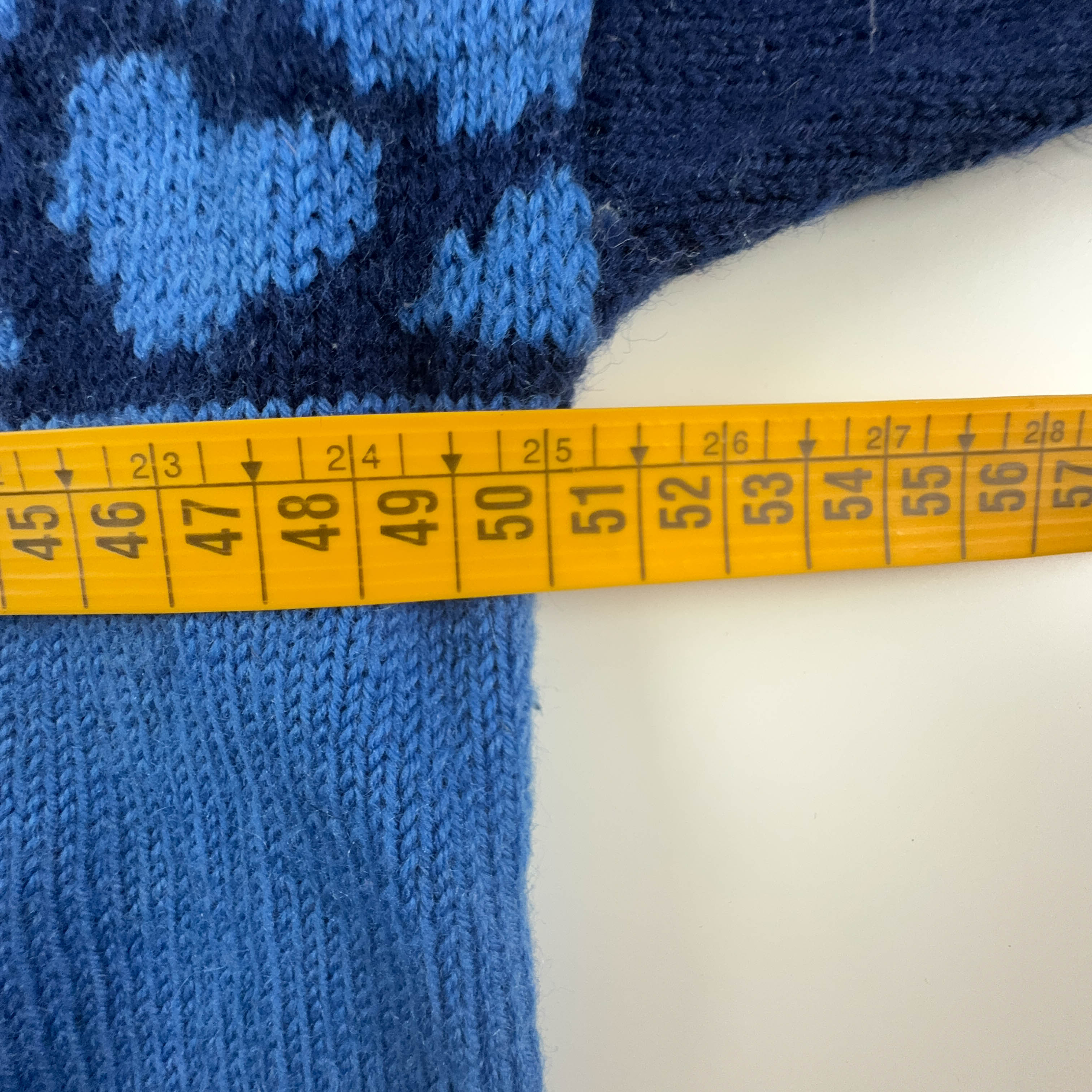 Light and dark blue Vintage crew neck wool blend sweater - Men's size M