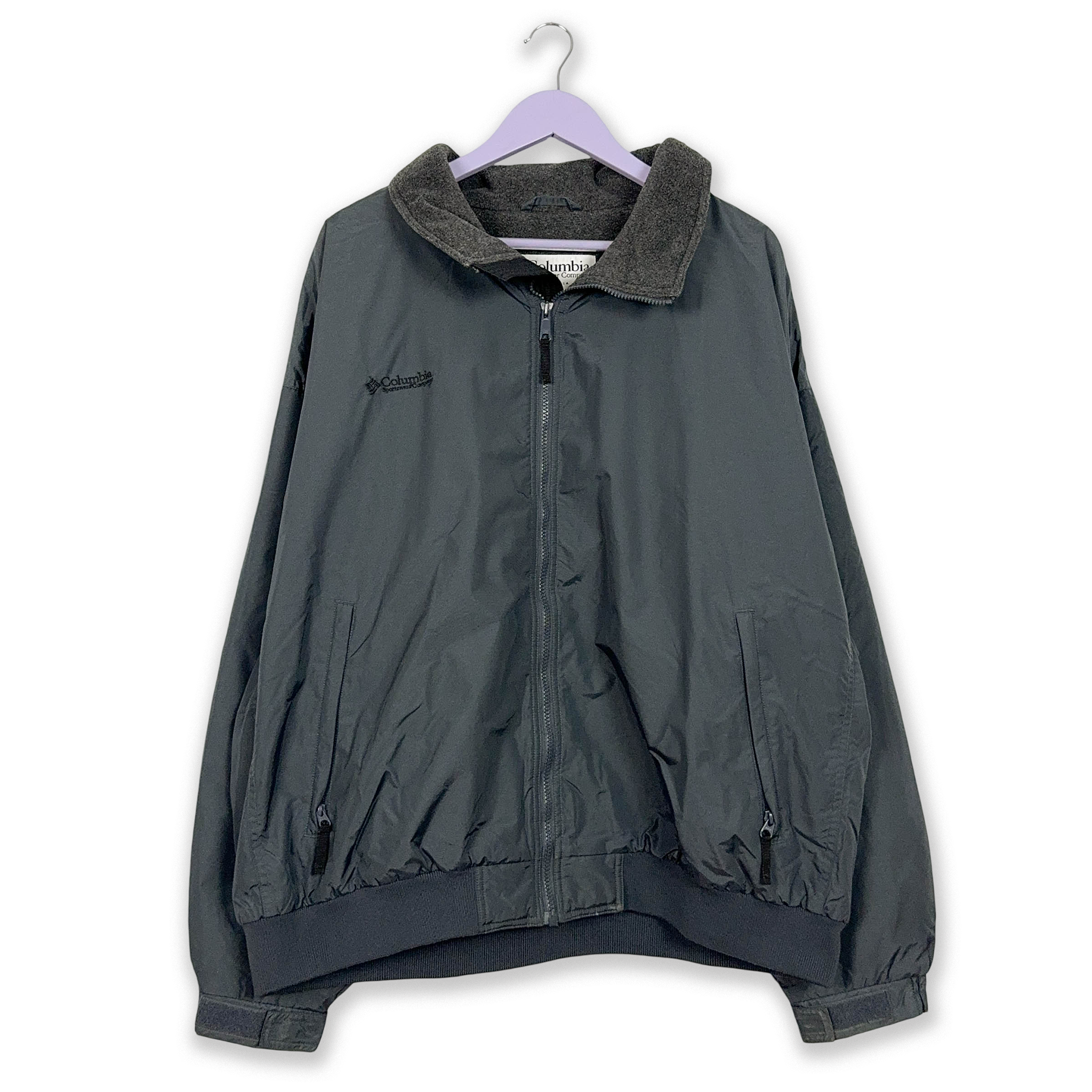 Giacca Columbia grigio scuro impermeabile con zip - Taglia XL/XXL uomo