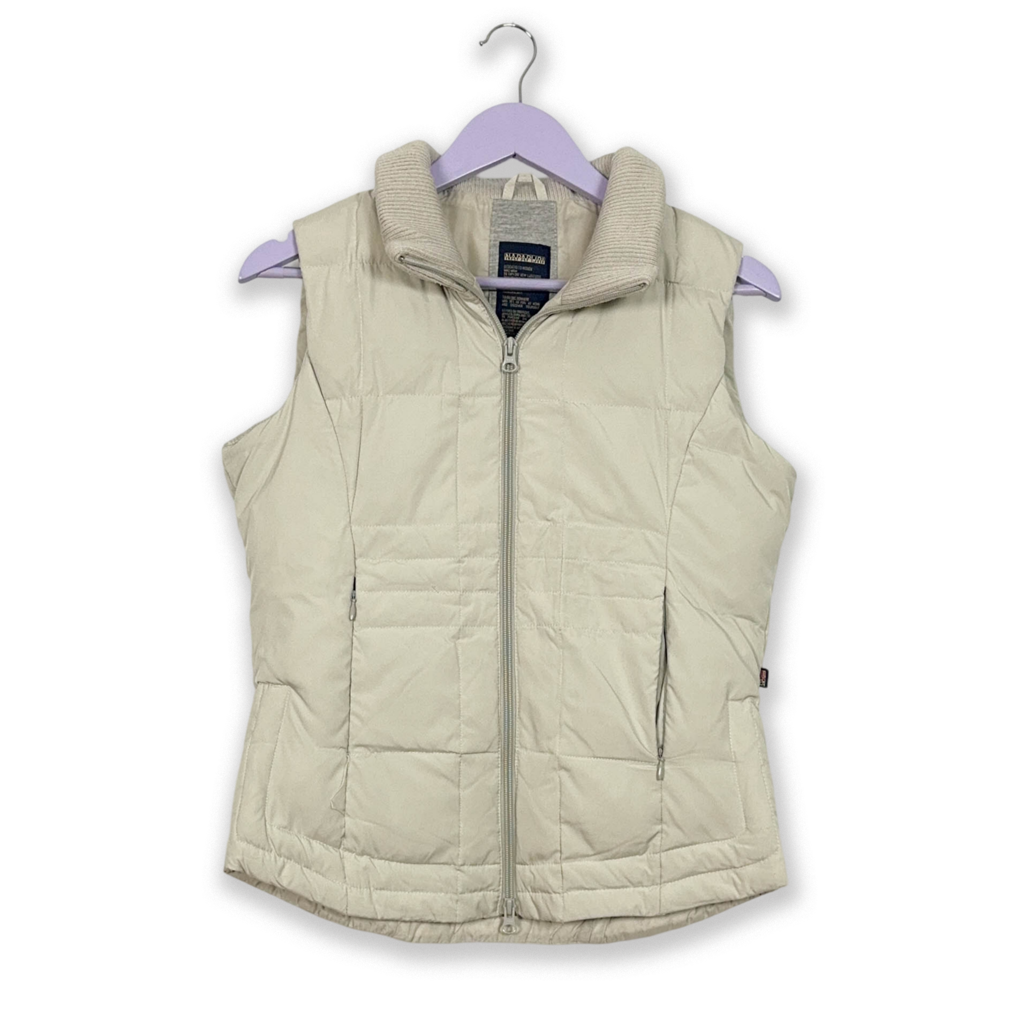 Giacca smanicata Napapijri grigio chiaro con zip - Taglia S donna