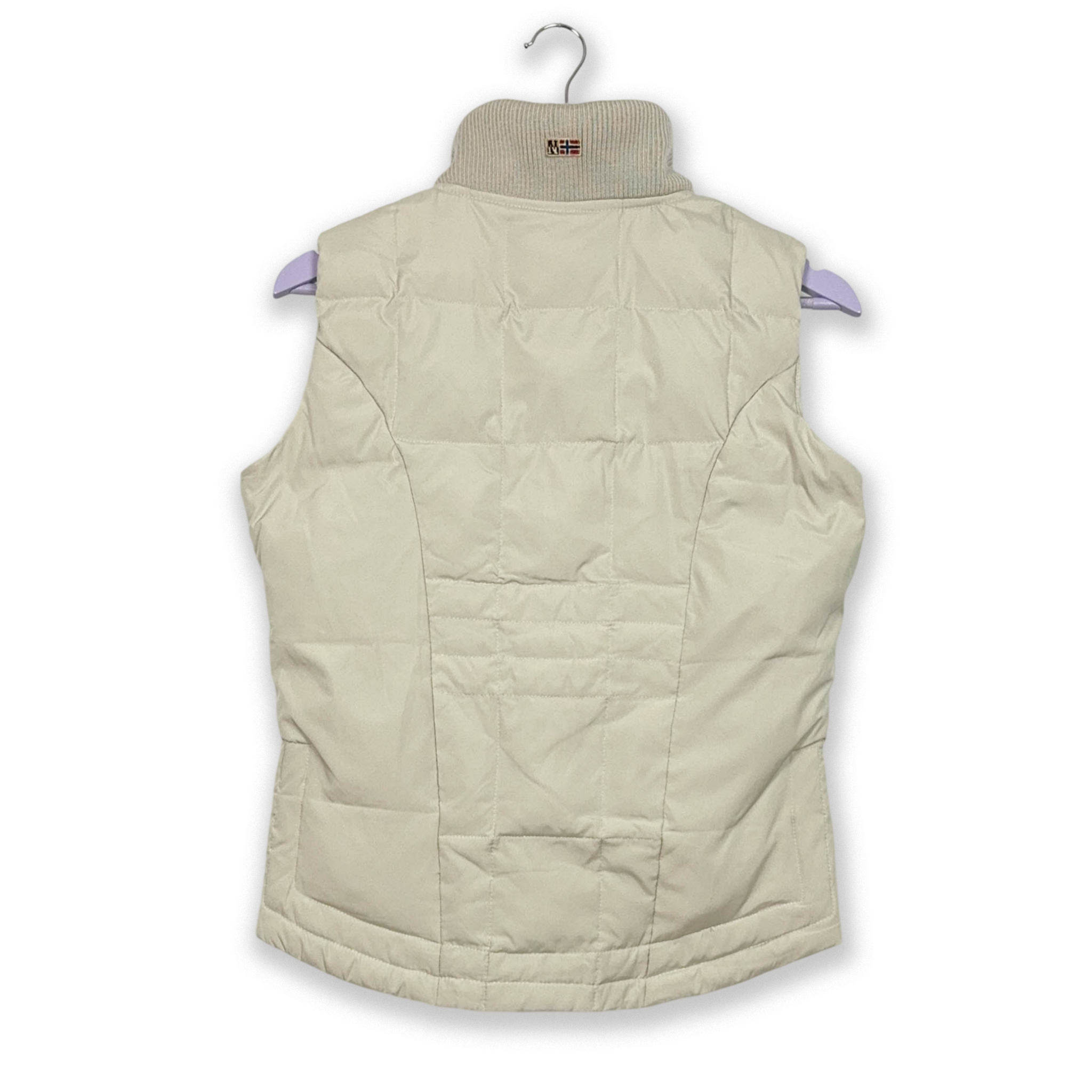 Giacca smanicata Napapijri grigio chiaro con zip - Taglia S donna