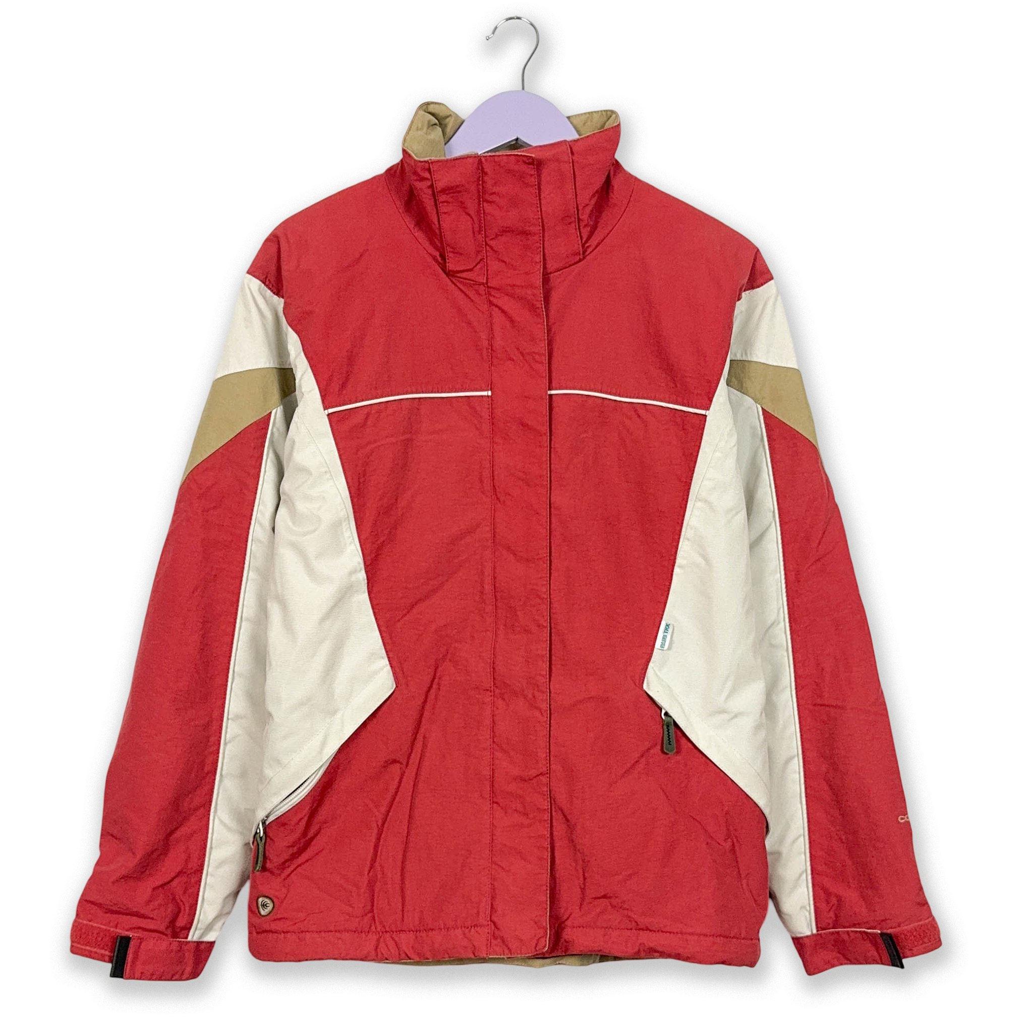 Giacca da Sci/Snowboard Columbia Vintage rossa e bianca Waterproof - Taglia M donna