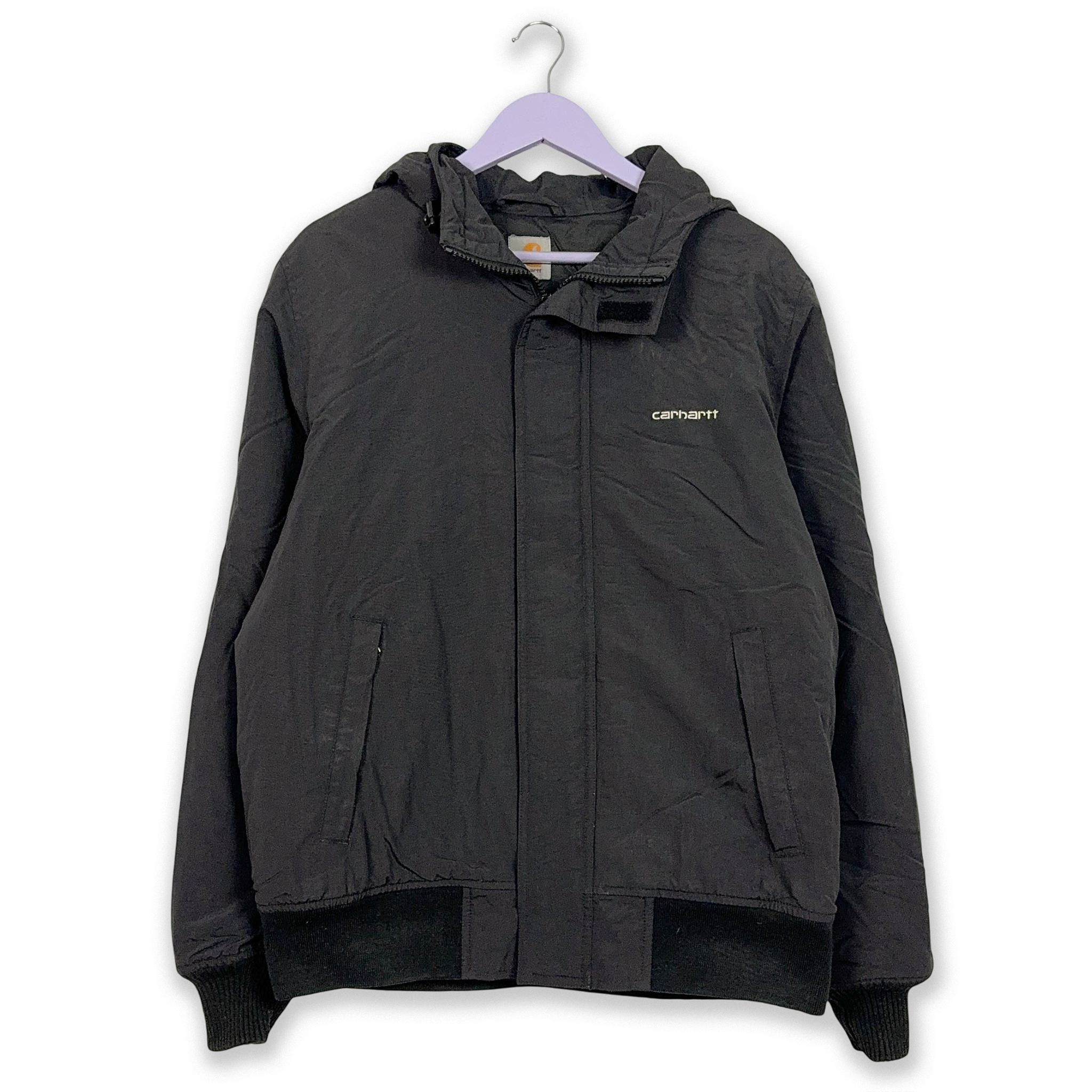 Carhartt Vintage 2000s Black Zip Up Hooded Jacket - Men's Size L
