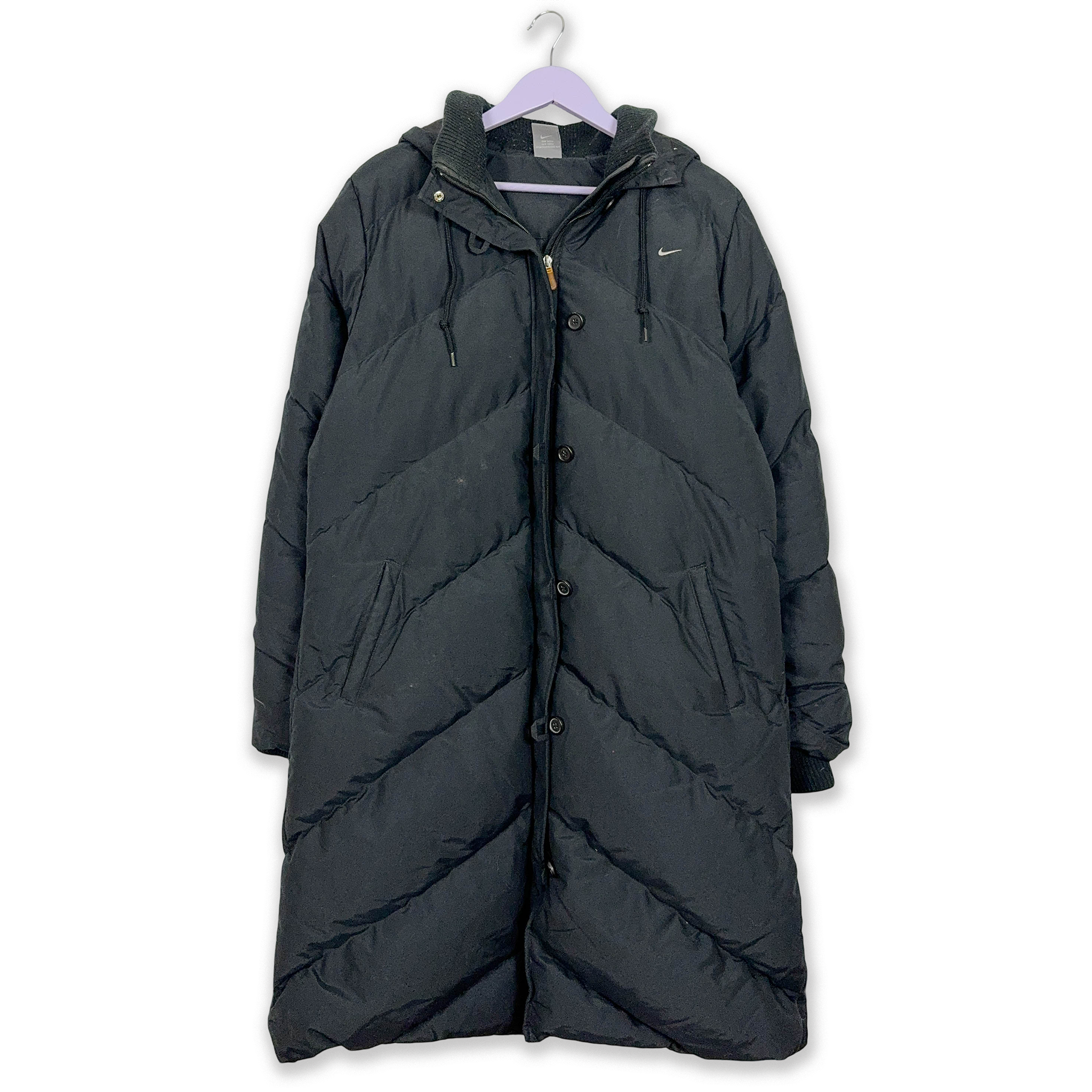 Giubbotto Nike Vintage nero con zip e cappuccio - Taglia XL 178 uomo