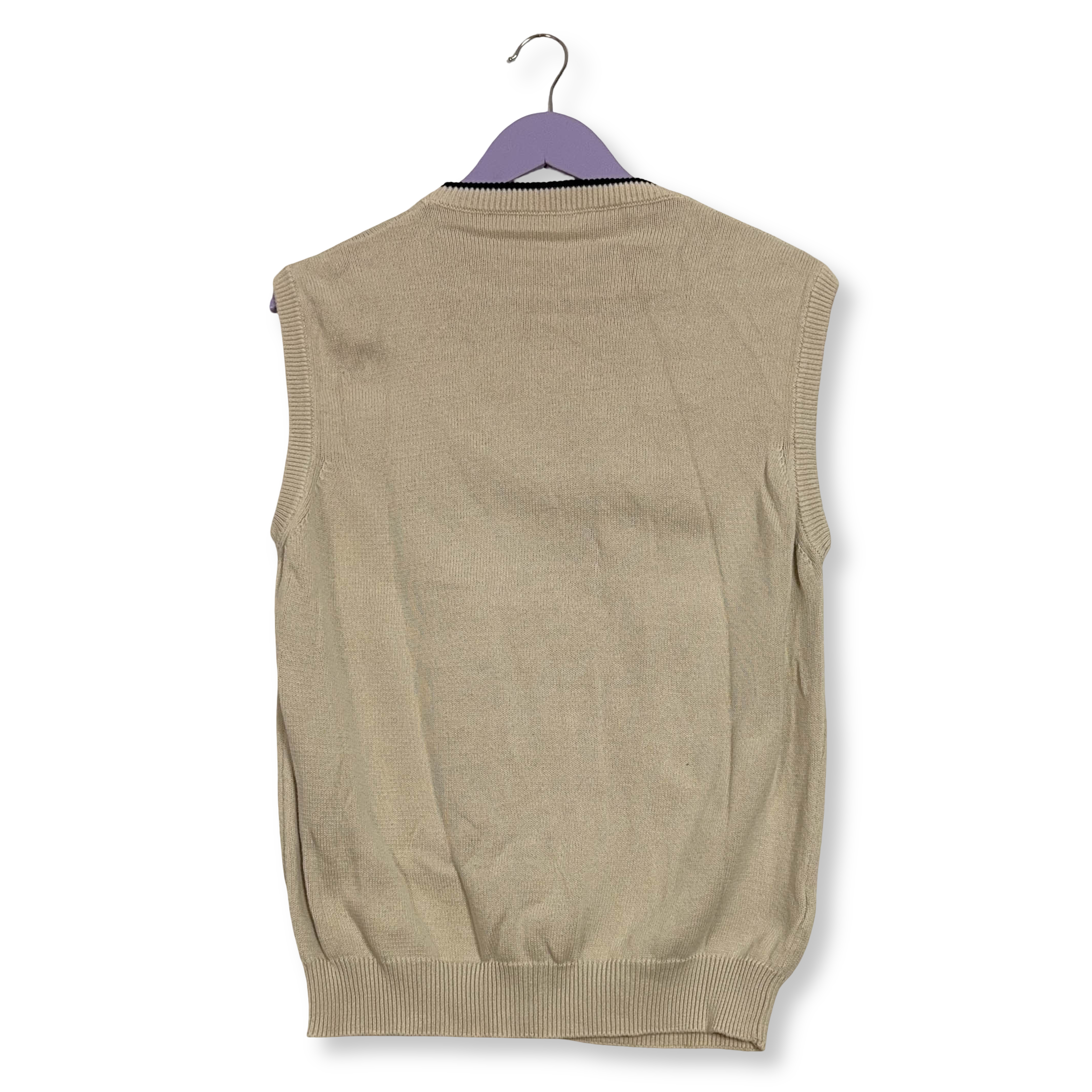Gilet Fred Perry beige a girocollo 100% cotone - Taglia M uomo