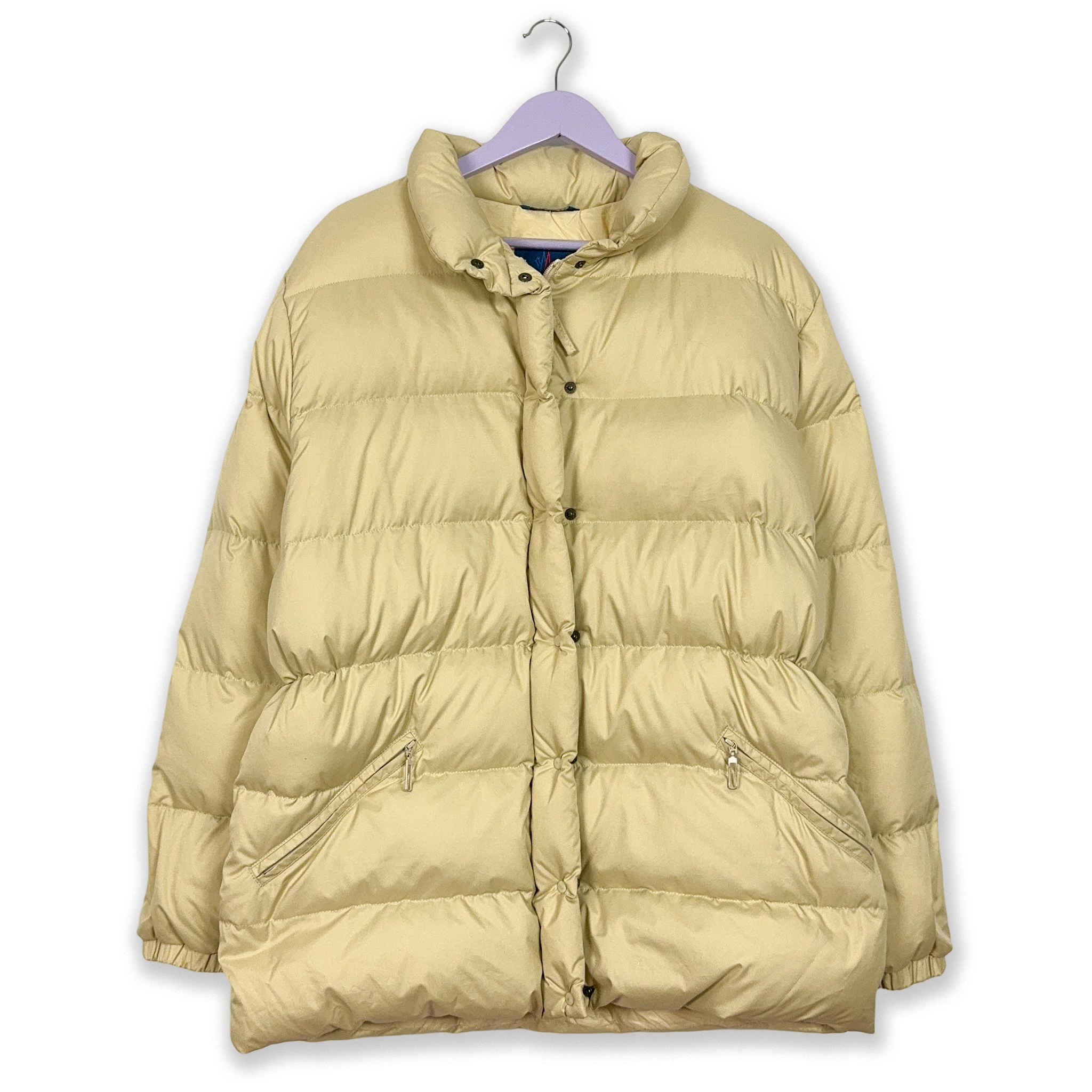 Piumino Moncler Grenoble Vintage nocciola con bottoni - Taglia L uomo