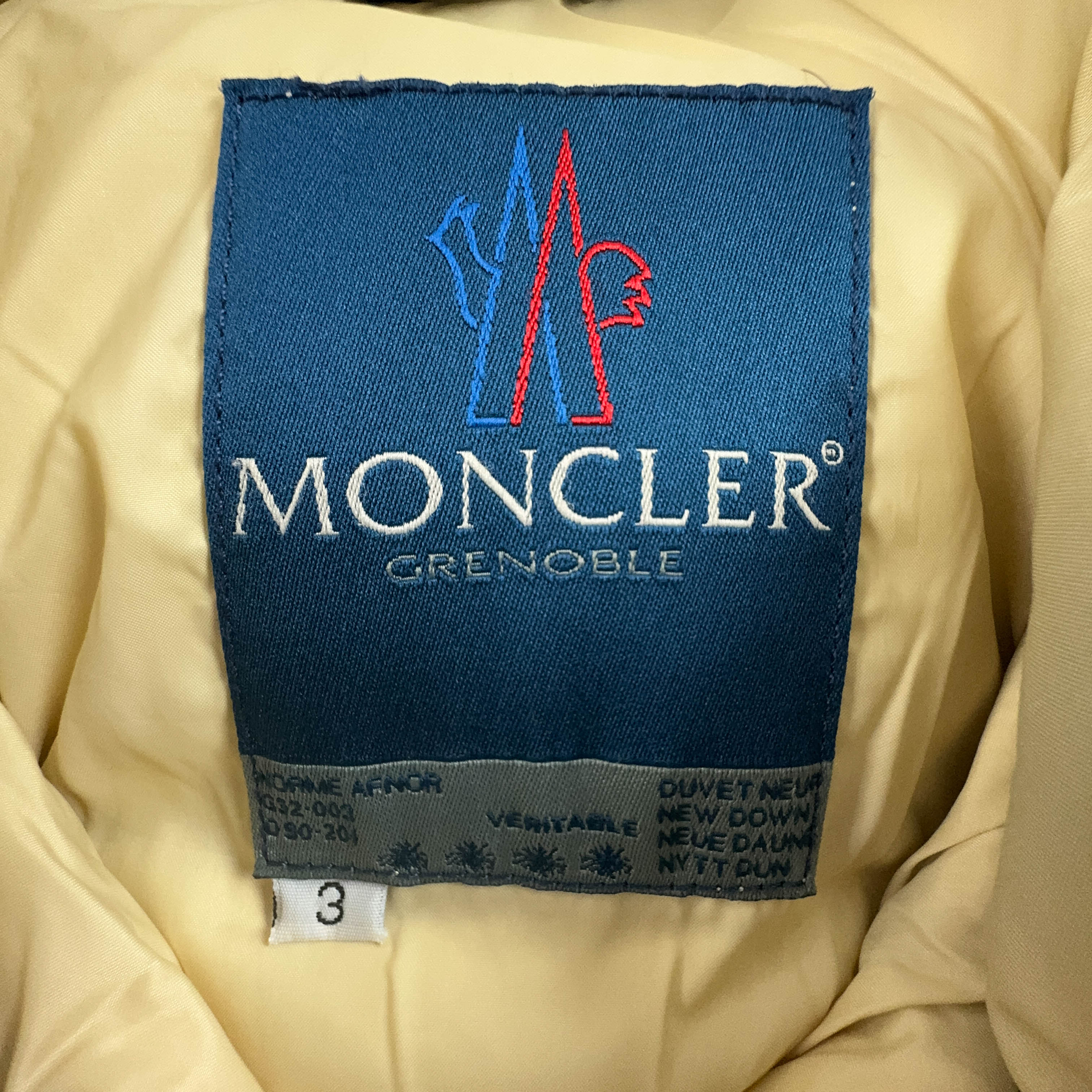 Piumino Moncler Grenoble Vintage nocciola con bottoni - Taglia L uomo