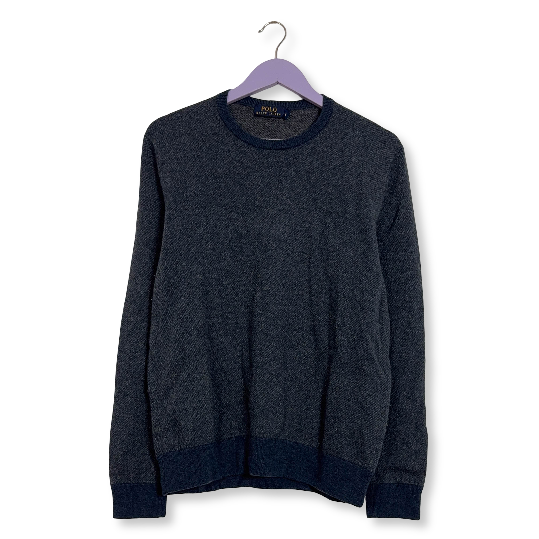 Maglione Ralph Lauren blu a girocollo 100% lana merino - Taglia M/L uomo