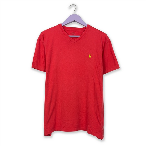 Ralph Lauren Coral Red Cotton T-Shirt - Men's Size M/L