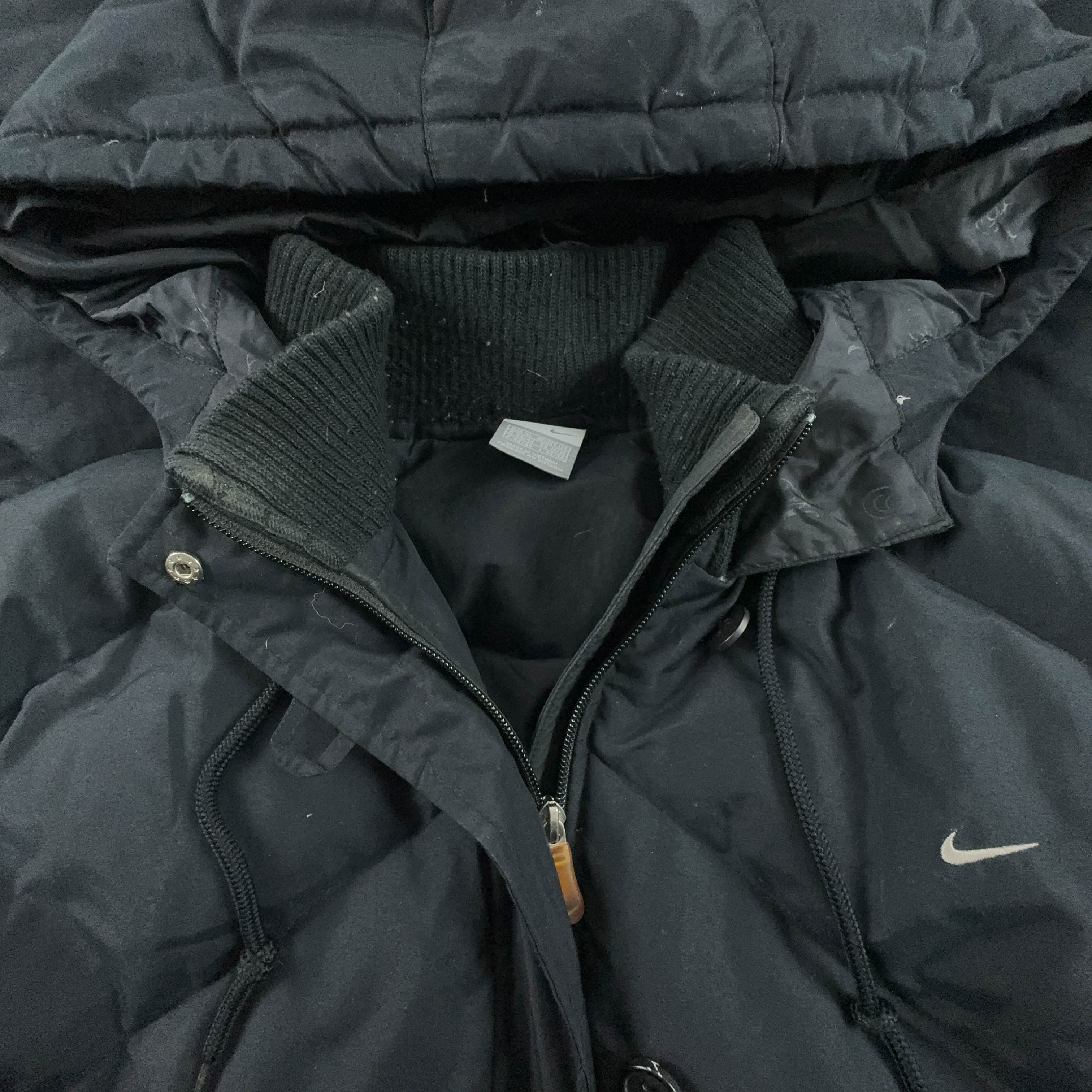 Giubbotto Nike Vintage nero con zip e cappuccio - Taglia XL 178 uomo