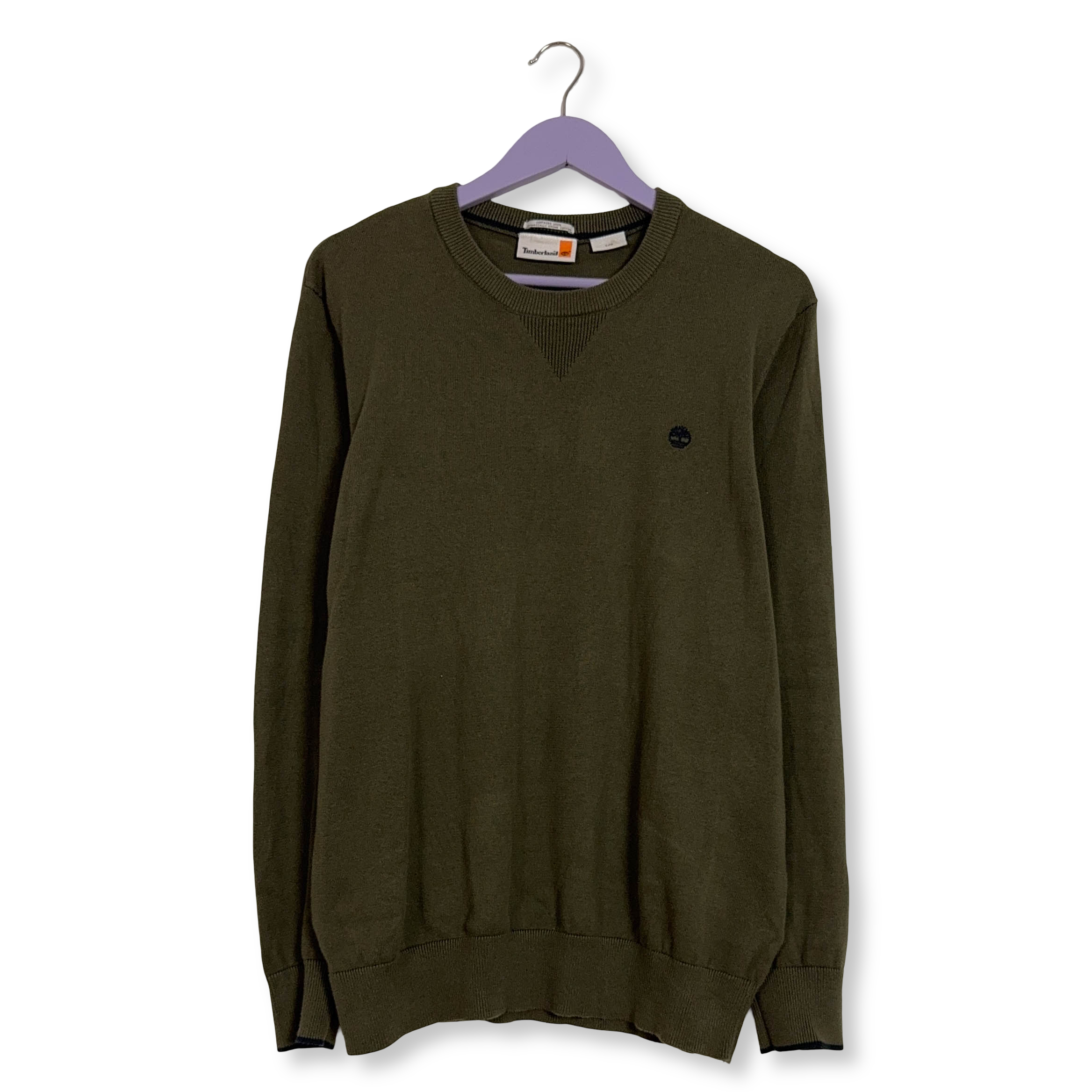 Maglione Timberland verde a girocollo 100% cotone - Taglia L uomo