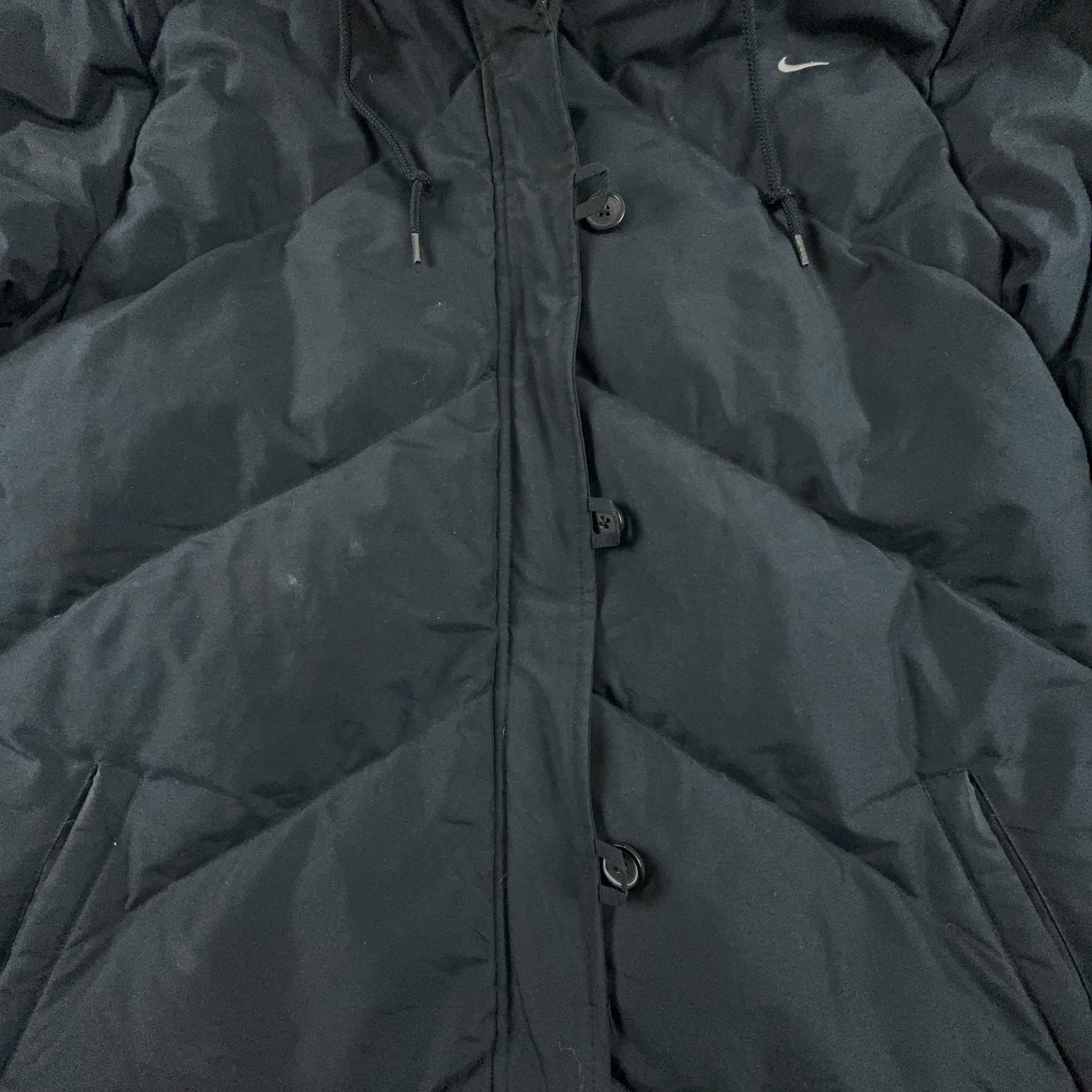 Giubbotto Nike Vintage nero con zip e cappuccio - Taglia XL 178 uomo