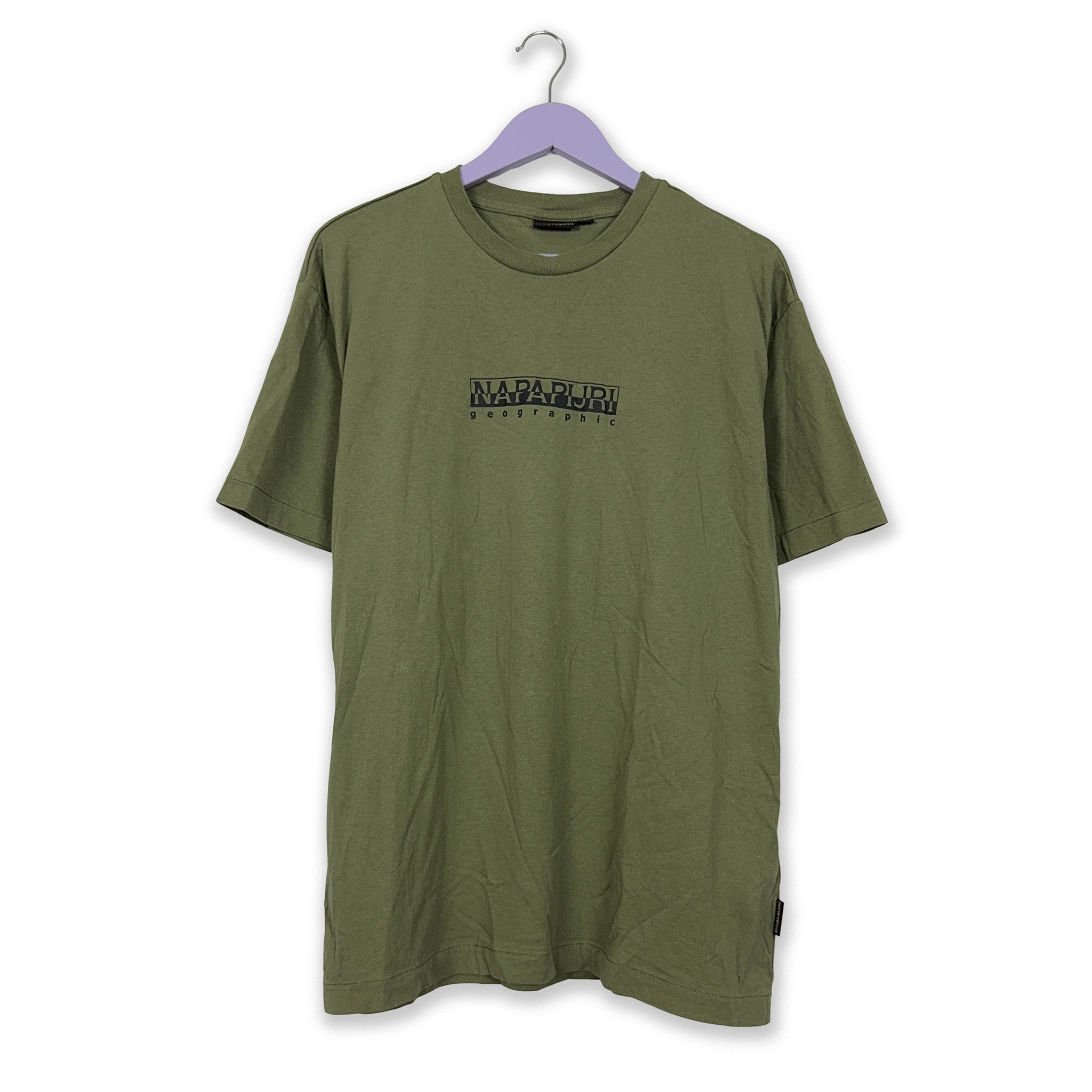 Napapijri Green Cotton T-Shirt with Print - Men's Size M/L