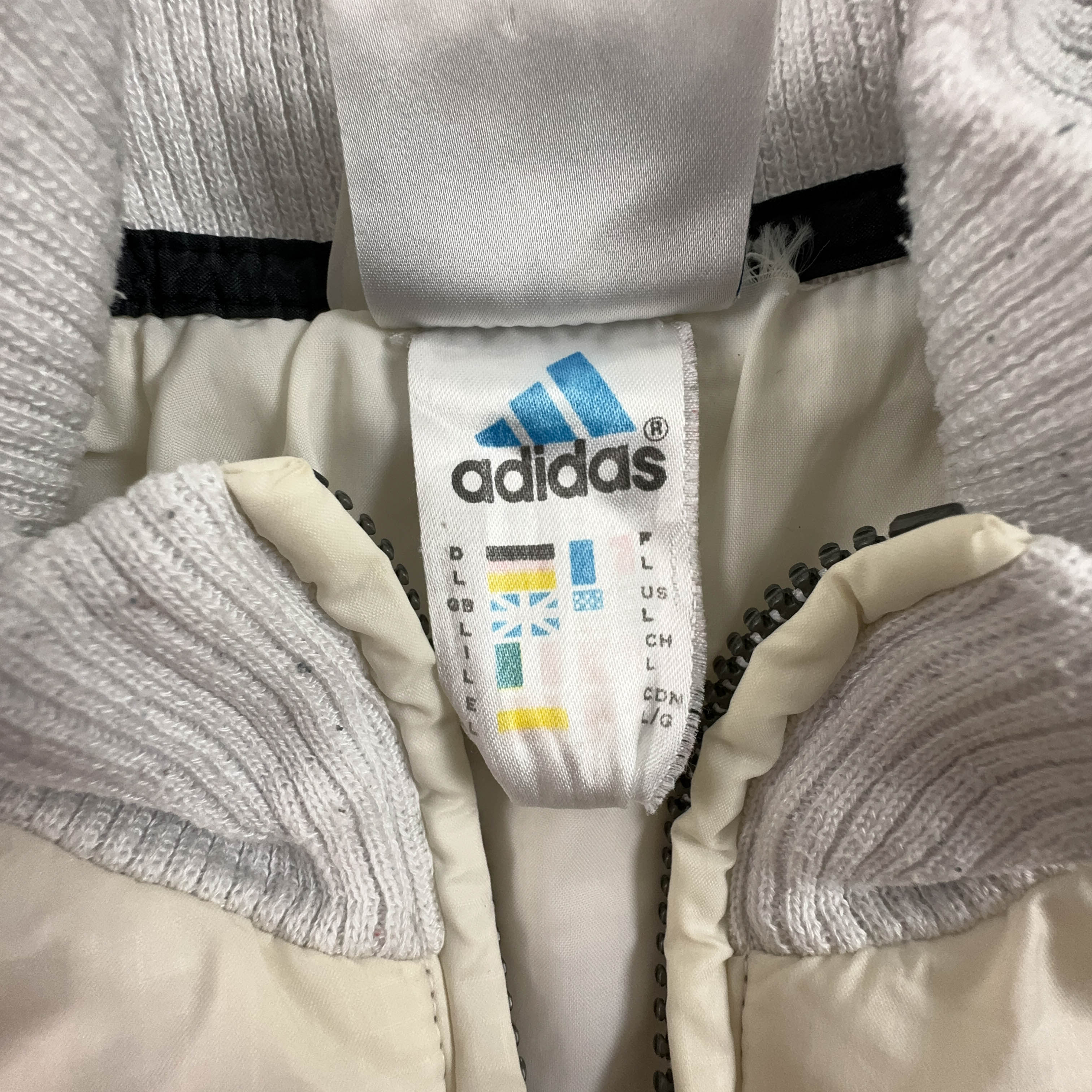 Giacca Adidas Vintage anni 90 beige con zip - Taglia L uomo