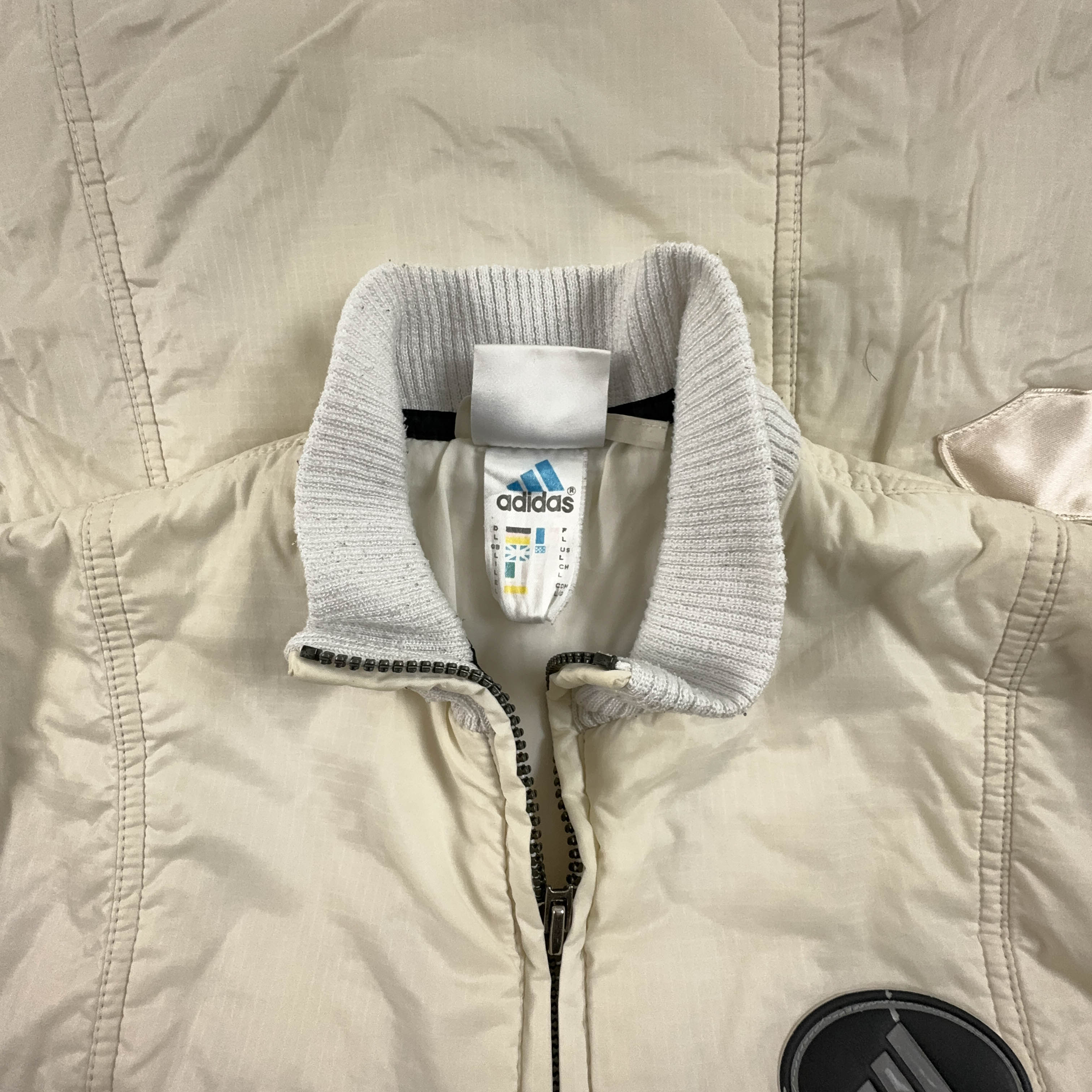 Giacca Adidas Vintage anni 90 beige con zip - Taglia L uomo