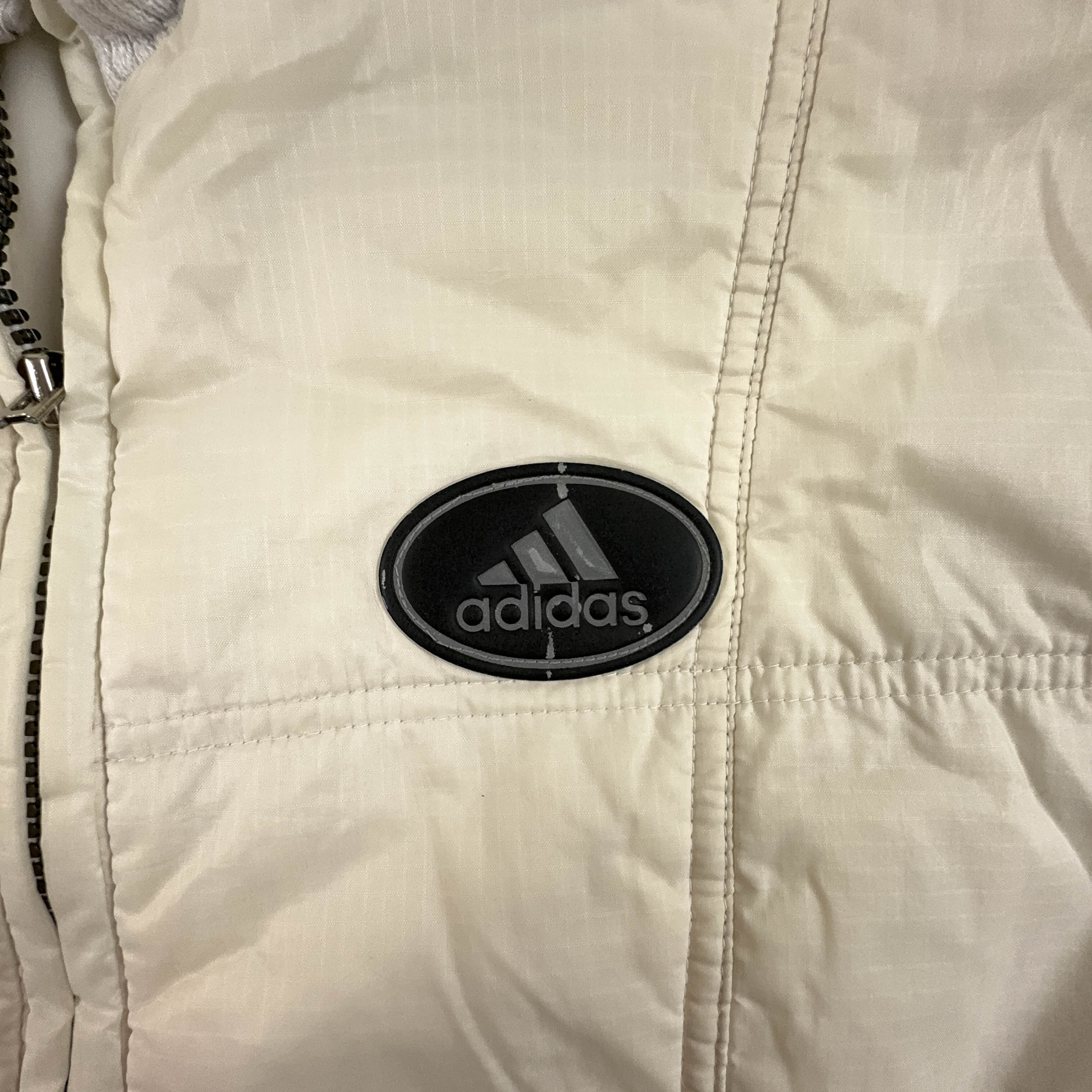 Giacca Adidas Vintage anni 90 beige con zip - Taglia L uomo