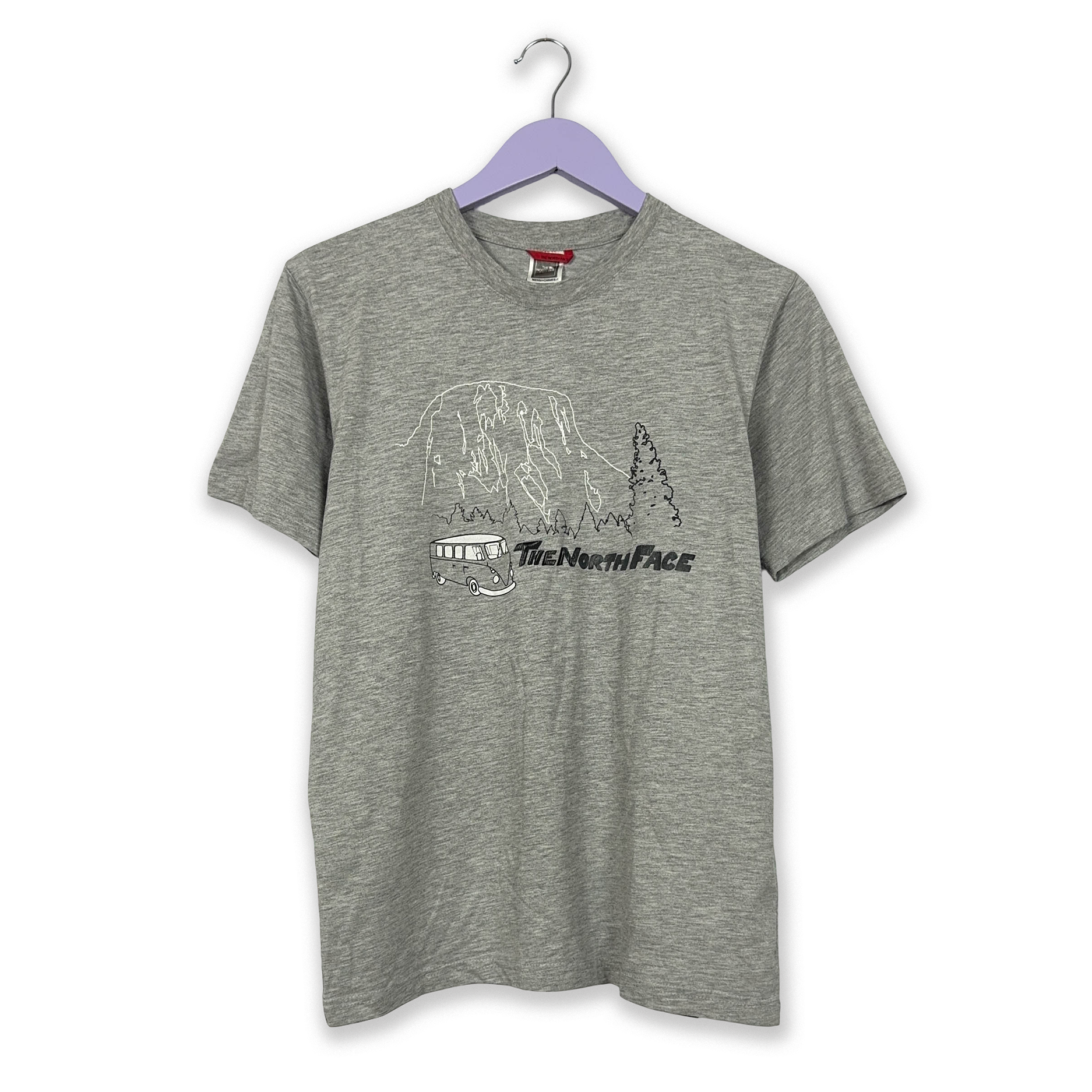 The North Face Grey Cotton T-Shirt with Print - Men's Size S/M