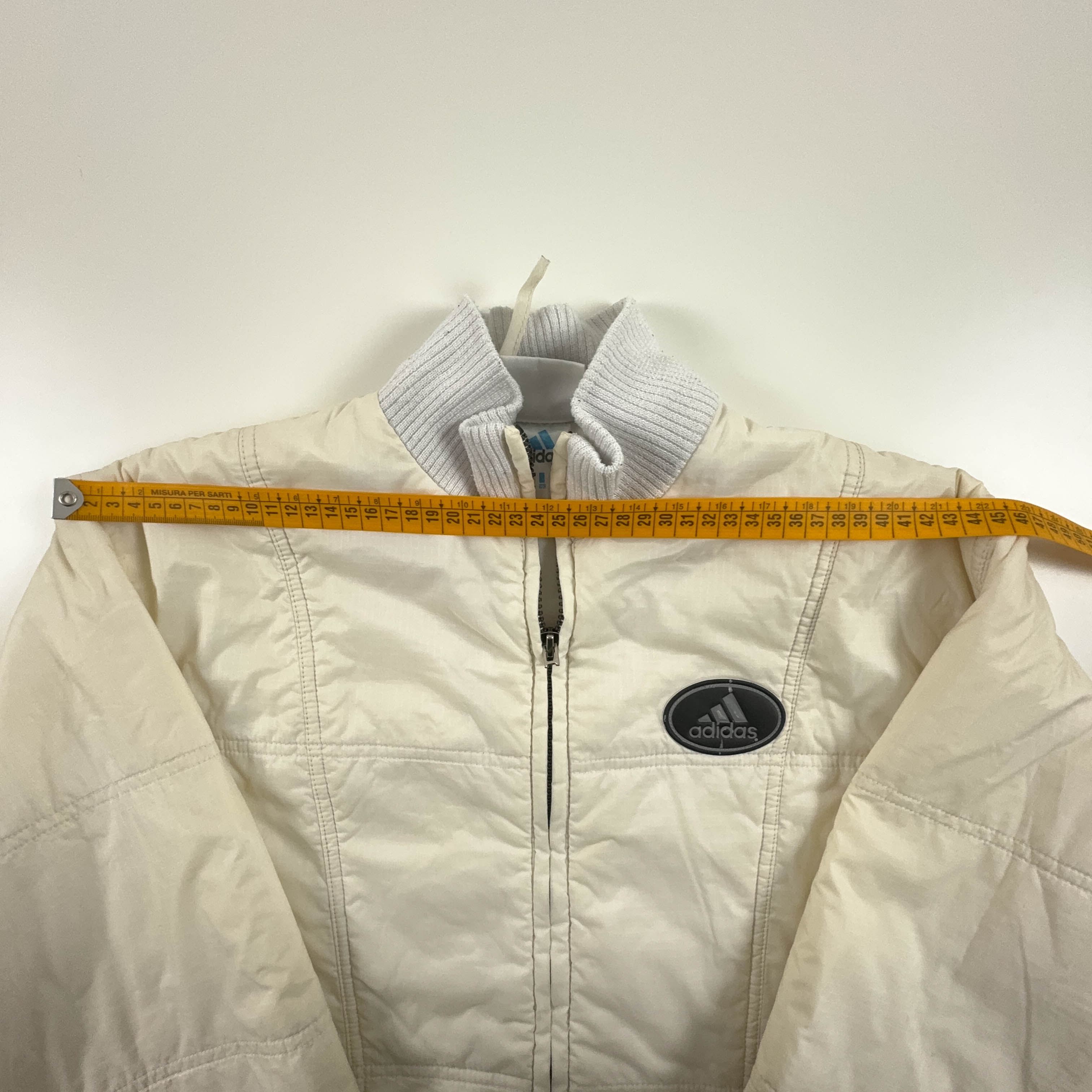 Giacca Adidas Vintage anni 90 beige con zip - Taglia L uomo