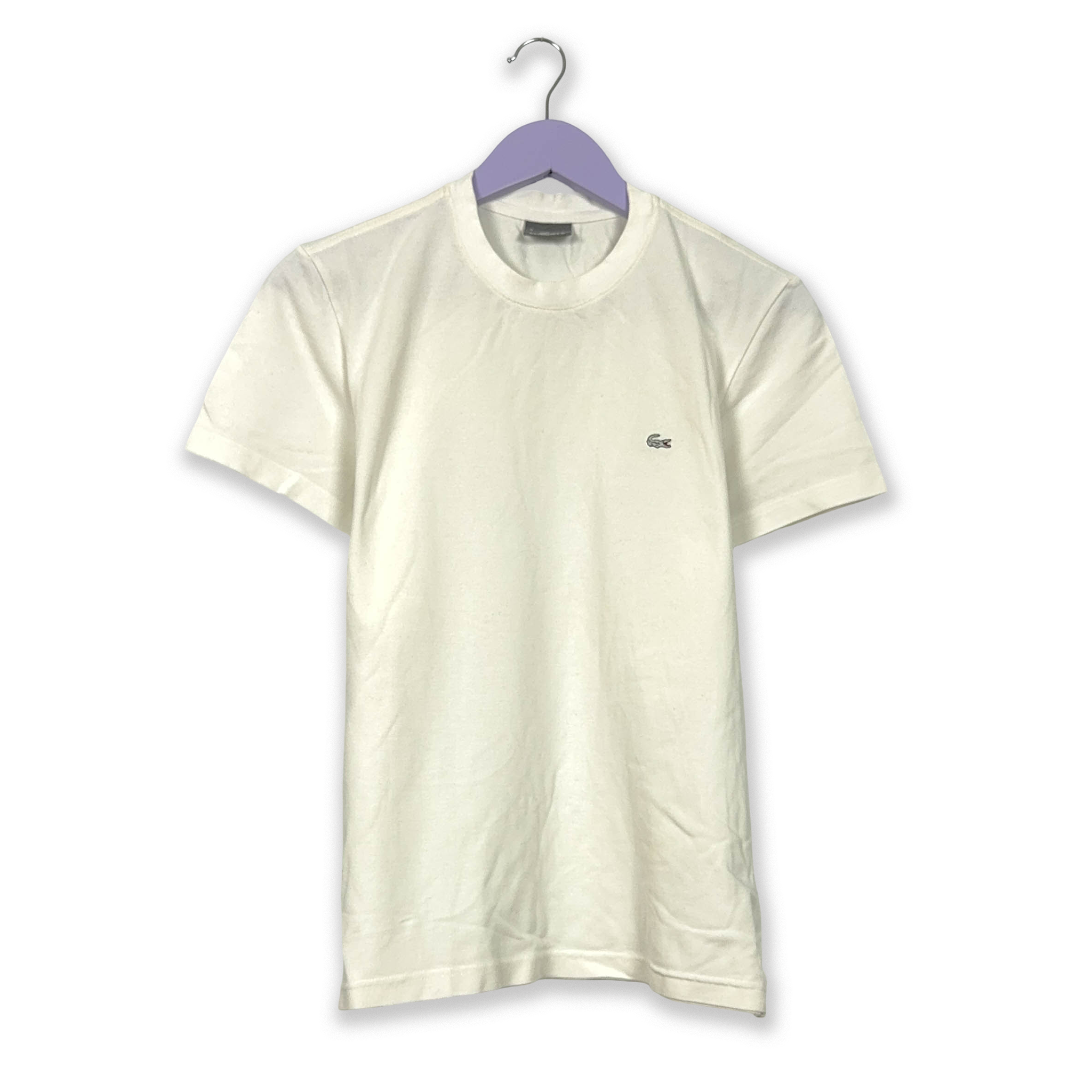 Lacoste Cream White Cotton T-Shirt - Men's Size 4