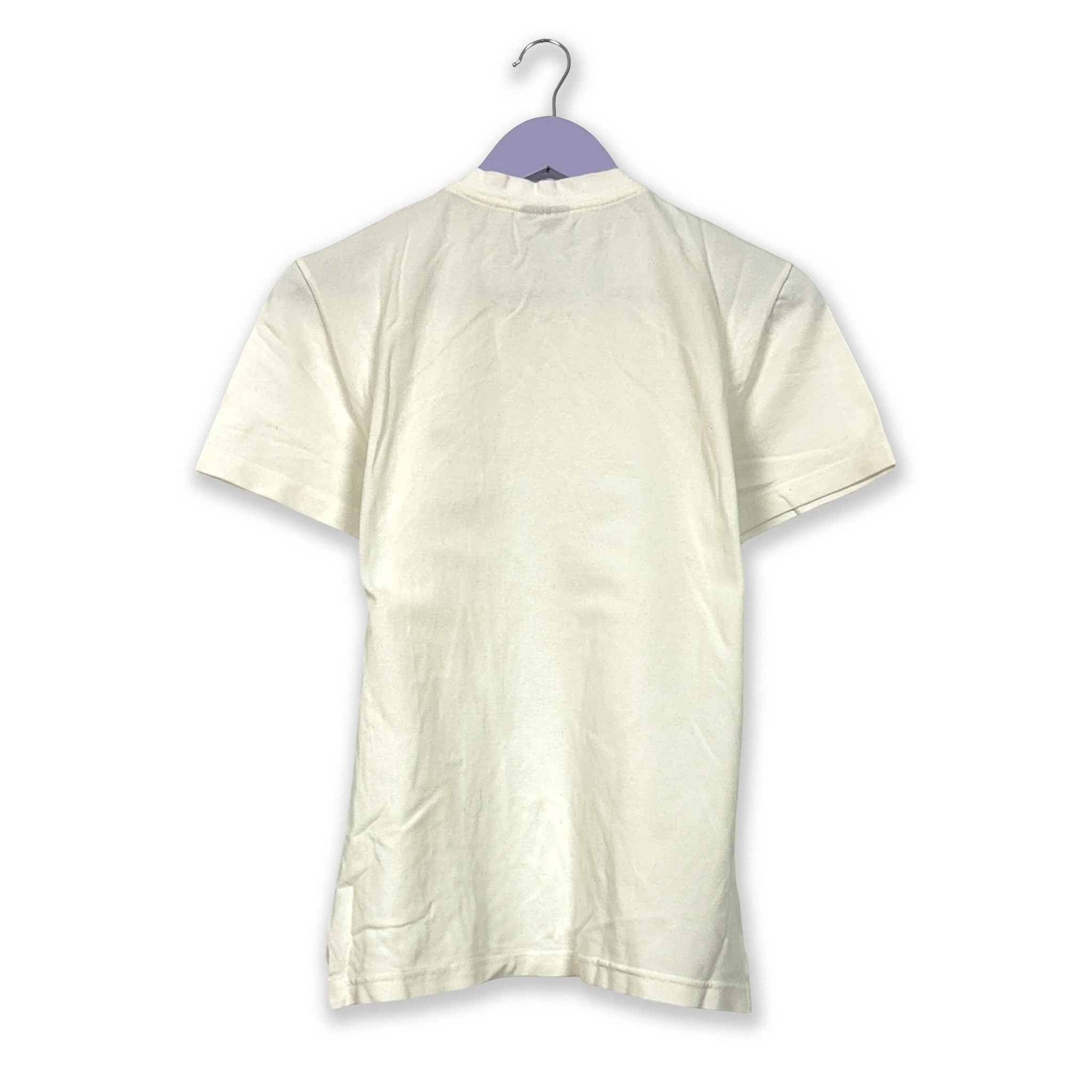 Lacoste Cream White Cotton T-Shirt - Men's Size 4