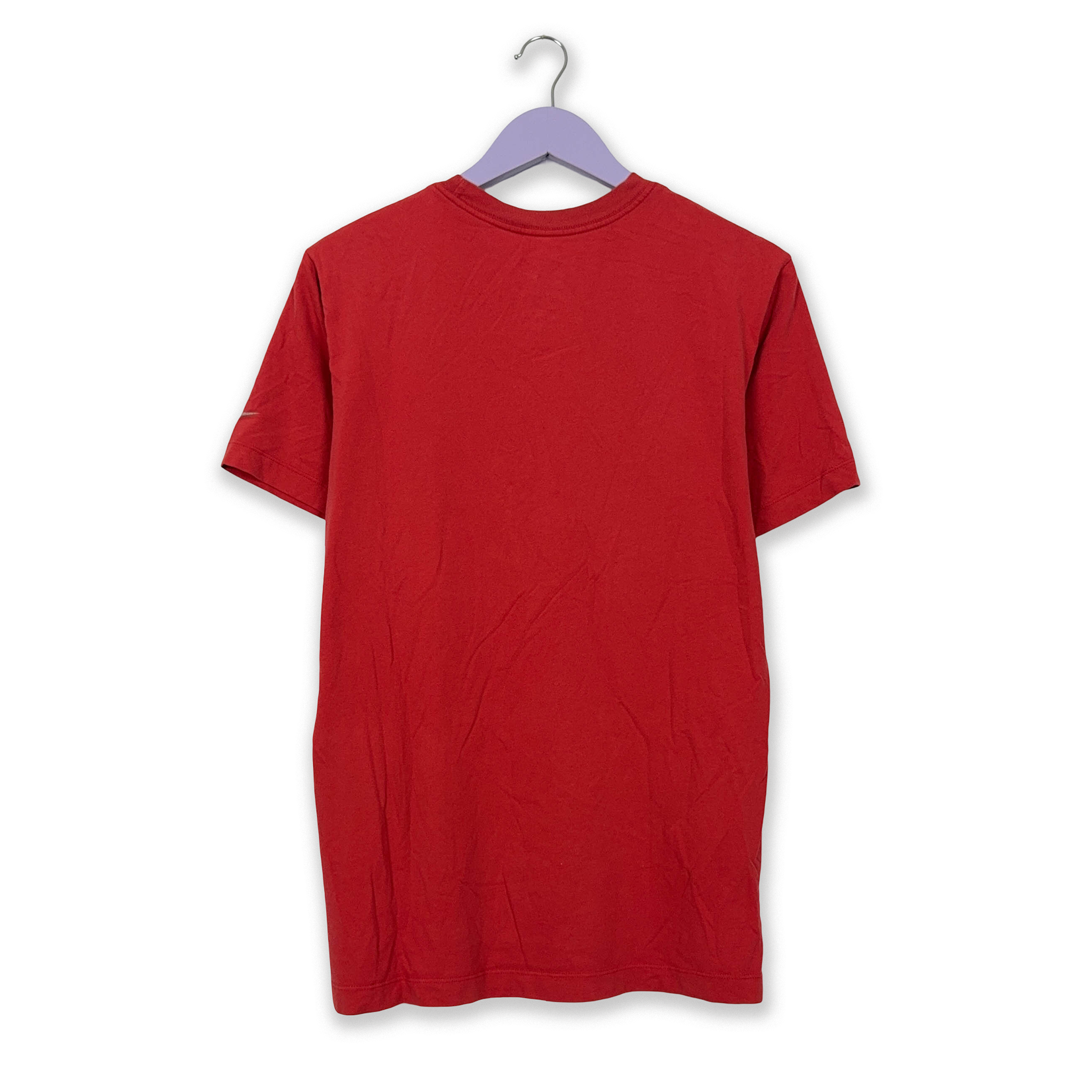 Red Nike Cotton T-Shirt with Print - Men's Size M