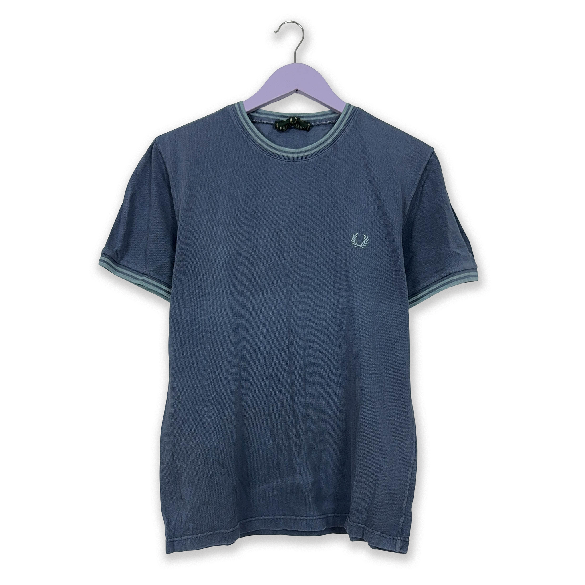 Fred Perry Blue Cotton T-Shirt - Size 40